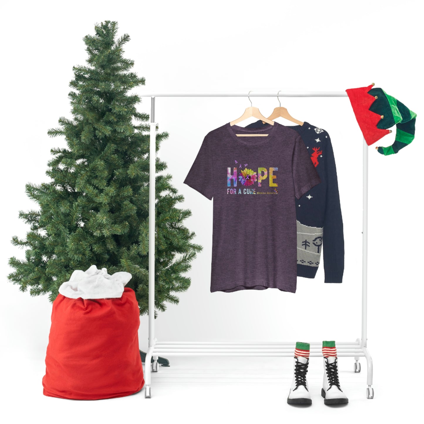 Hope For a Cure Alzheimer's Print Unisex Jersey Short Sleeve Tee