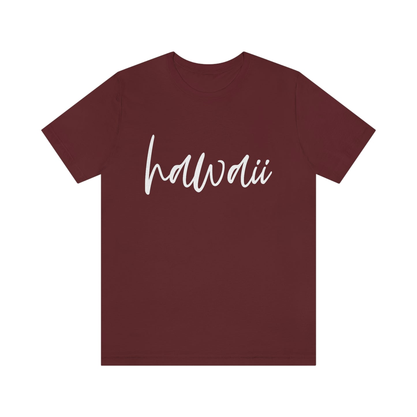 Hawaii White Script Short Sleeve T-shirt