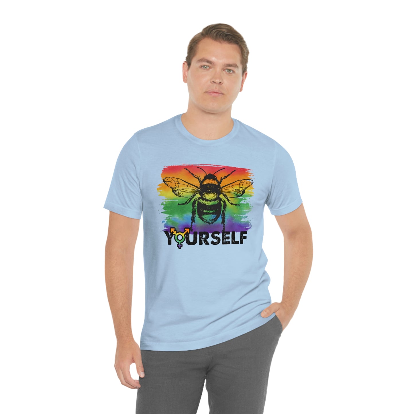 Bee Yourself LGBTQIA Print Unisex Jersey Short Sleeve Tee