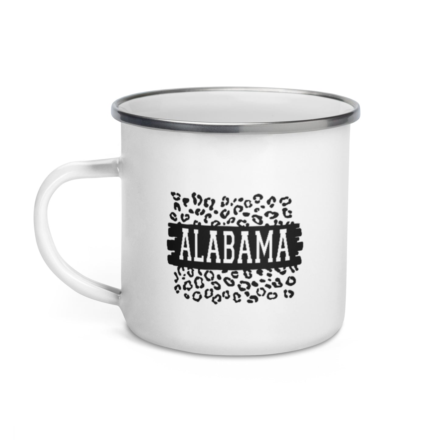 Alabama Black on Leopard Enamel Mug