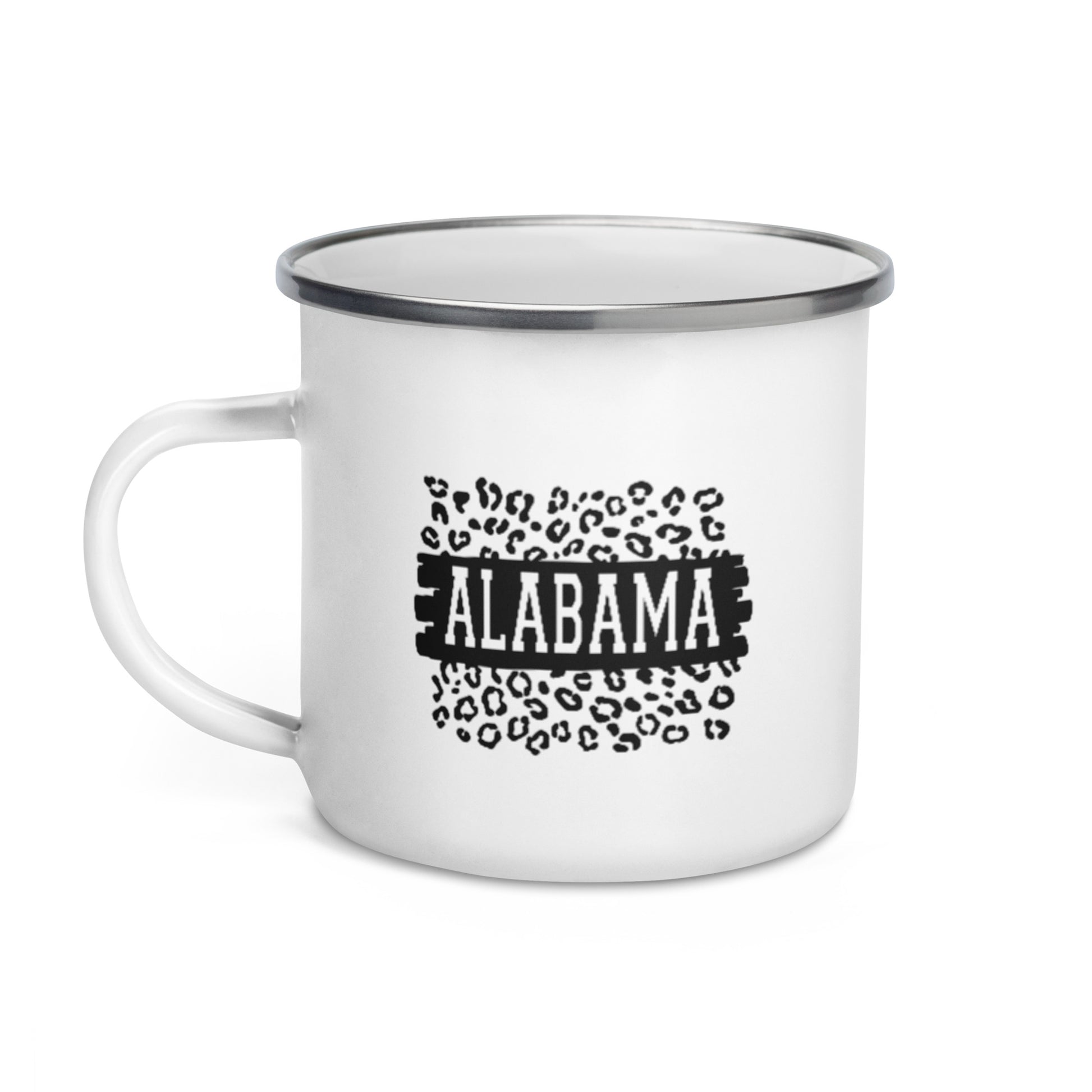 Alabama Black on Leopard Enamel Mug