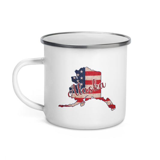 Alaska US Flag Enamel Mug