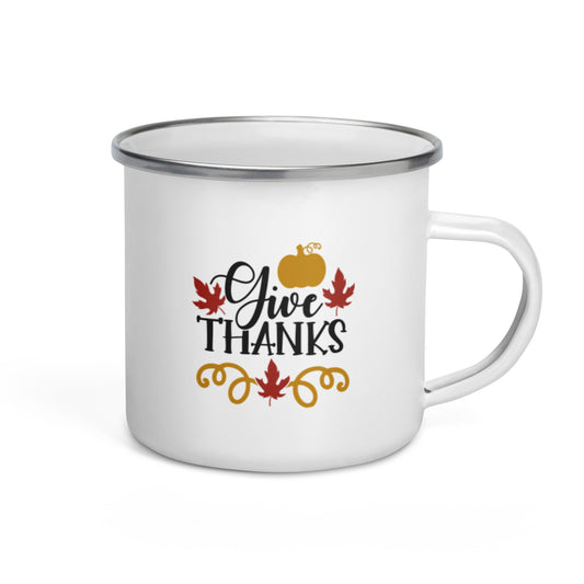 Give Thanks Enamel Mug