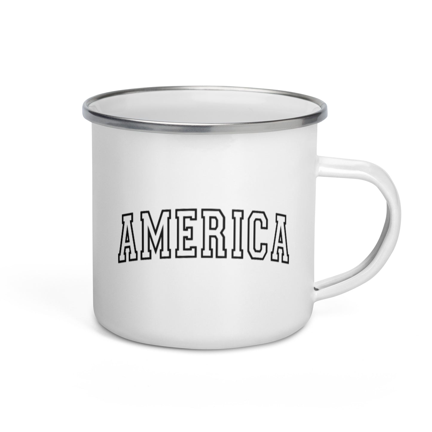 America Varsity Letters Enamel Mug