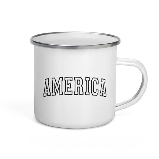 America Varsity Letters Enamel Mug