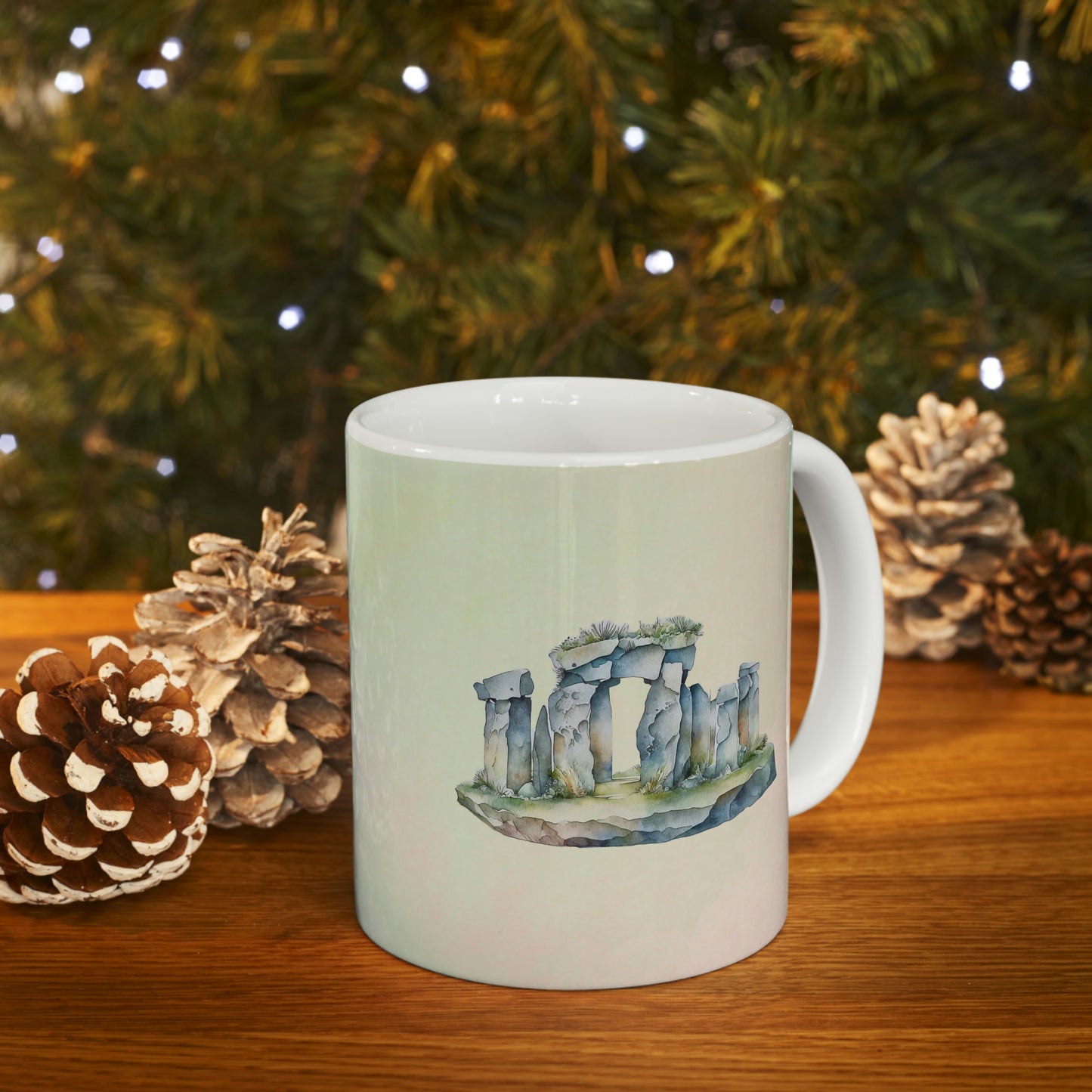 Standing Stones Watercolor Ceramic Mug 11oz