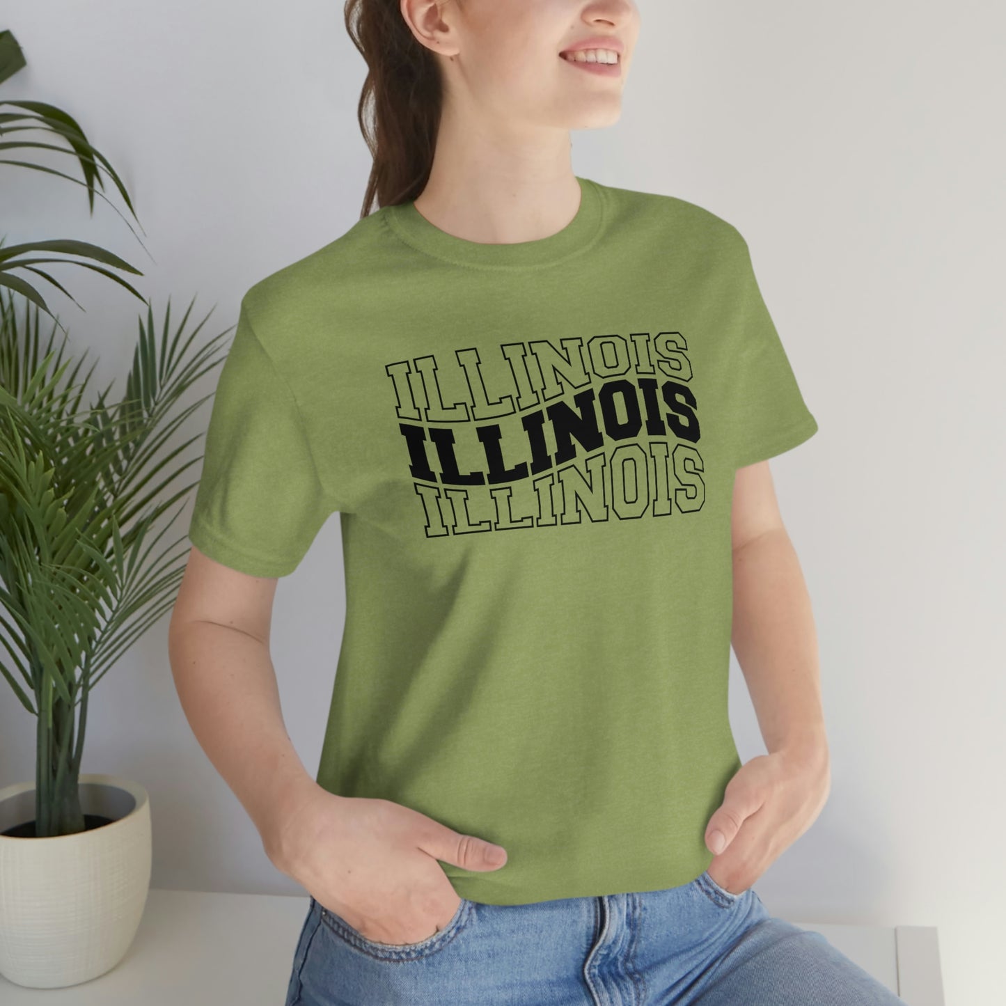 Illinois Varsity Letters Wavy Short Sleeve T-shirt