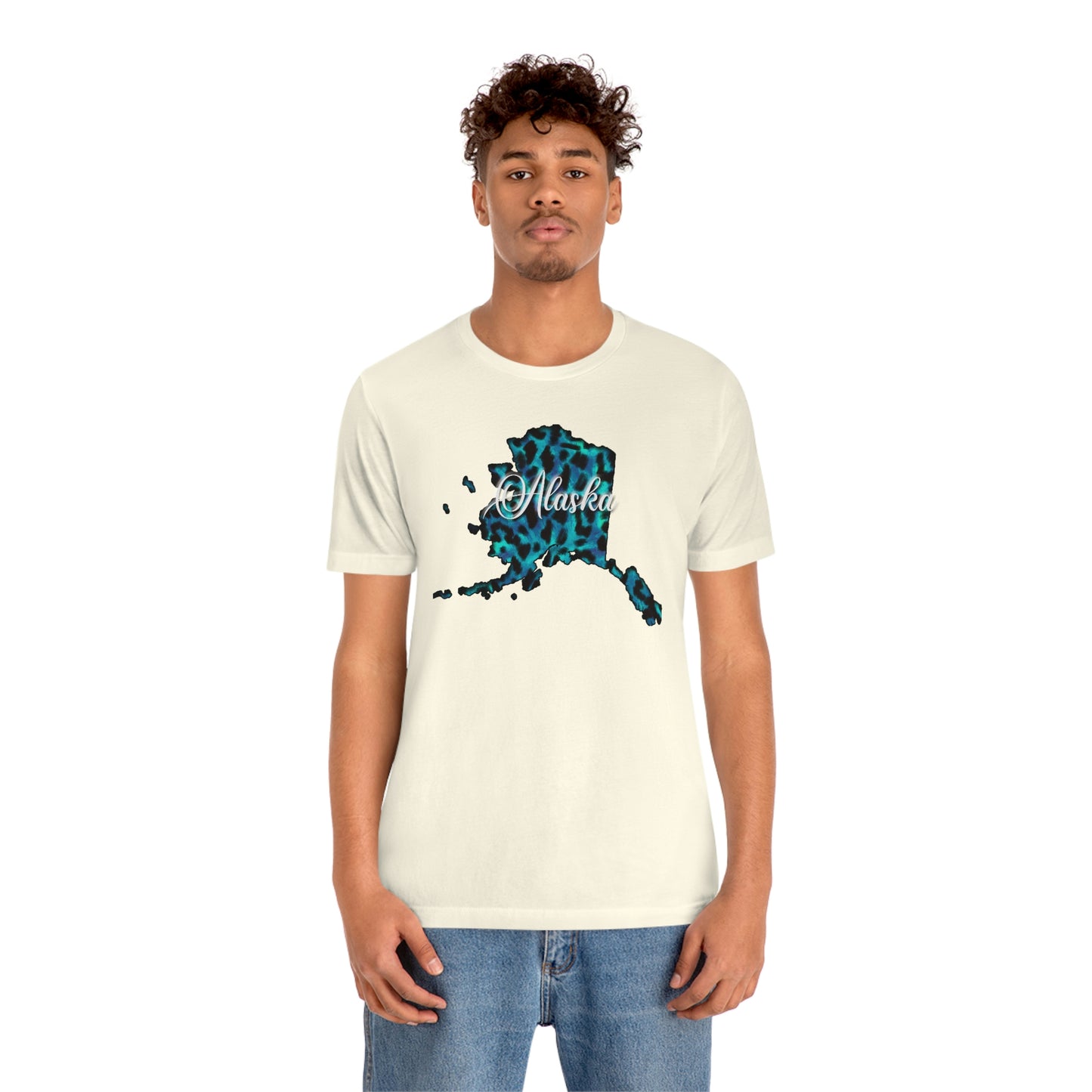 Alaska Blue Leopard Unisex Jersey Short Sleeve T-shirt