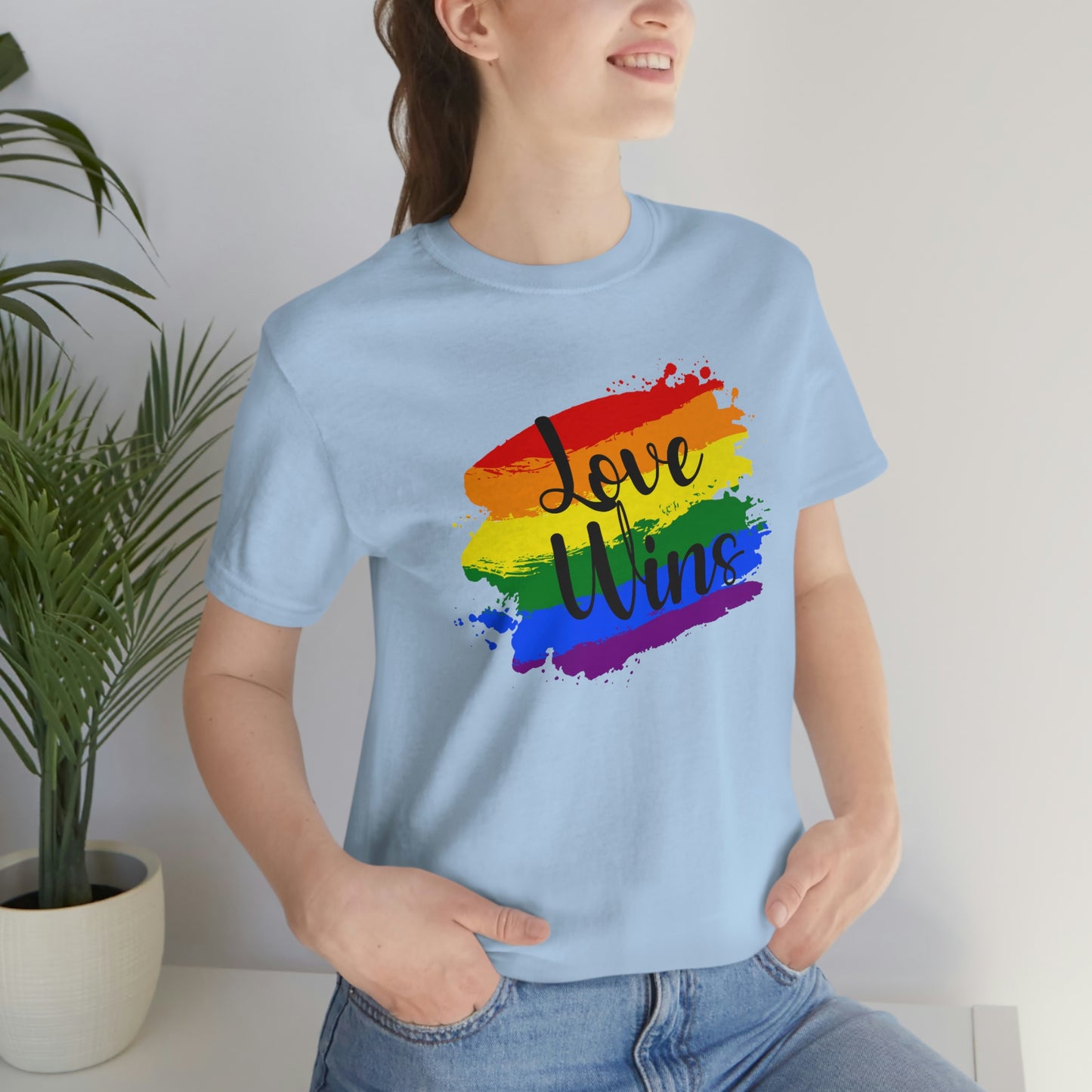 Love Wins LGBTQIA Print Unisex Jersey Short Sleeve Tee