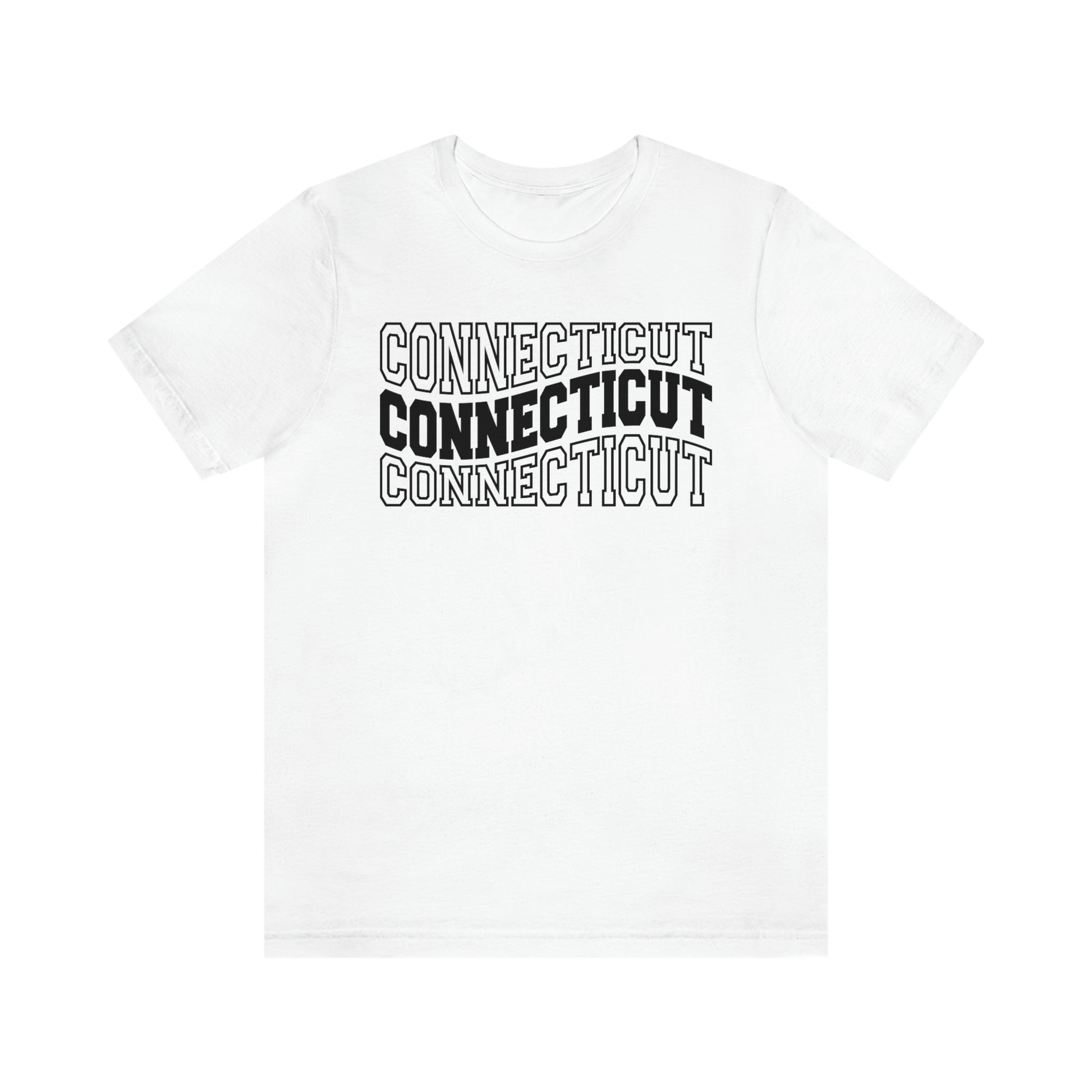 Connecticut Varsity Letters Wavy Short Sleeve  T-shirt