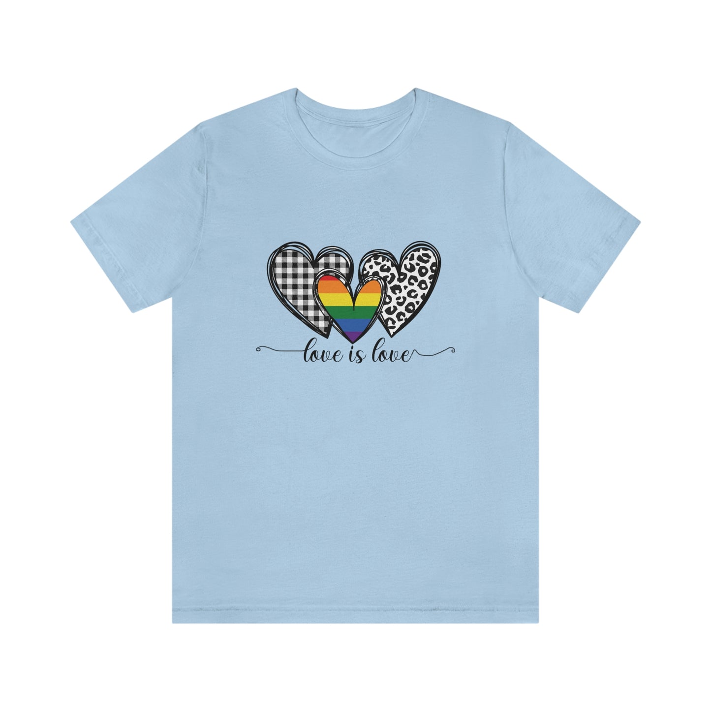 Love is Love LGBTQIA Print Unisex Jersey Short Sleeve Tee