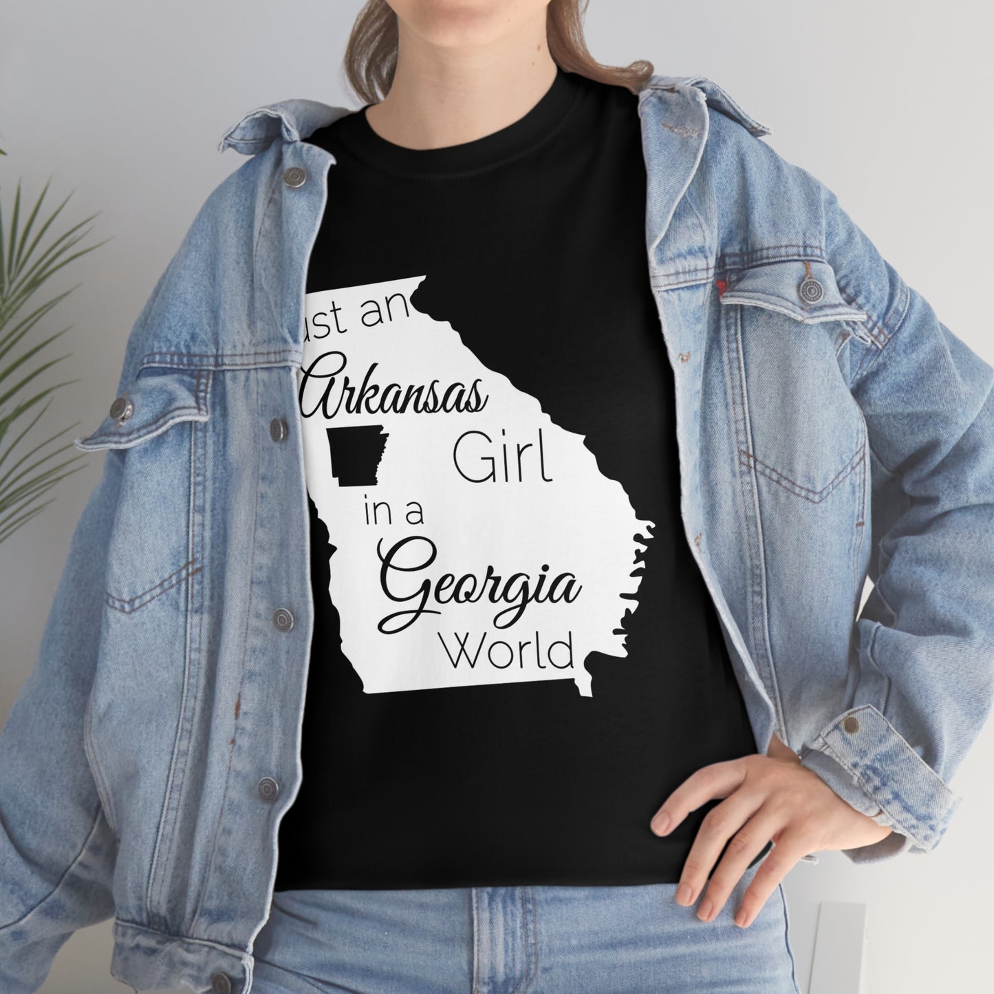Just an Arkansas Girl in a Georgia World Unisex Heavy Cotton Tee