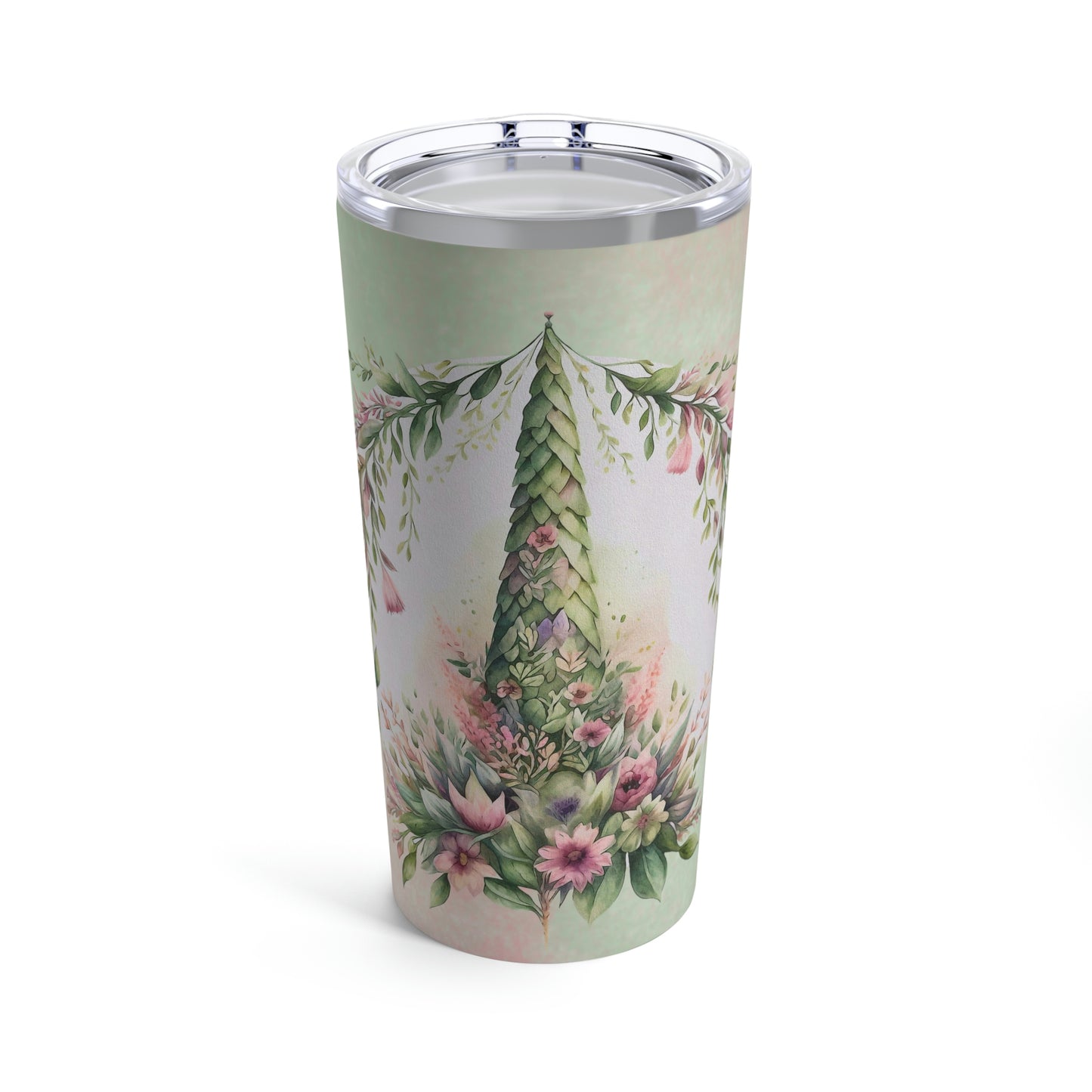 Spring Topiary Watercolor Tumbler 20oz