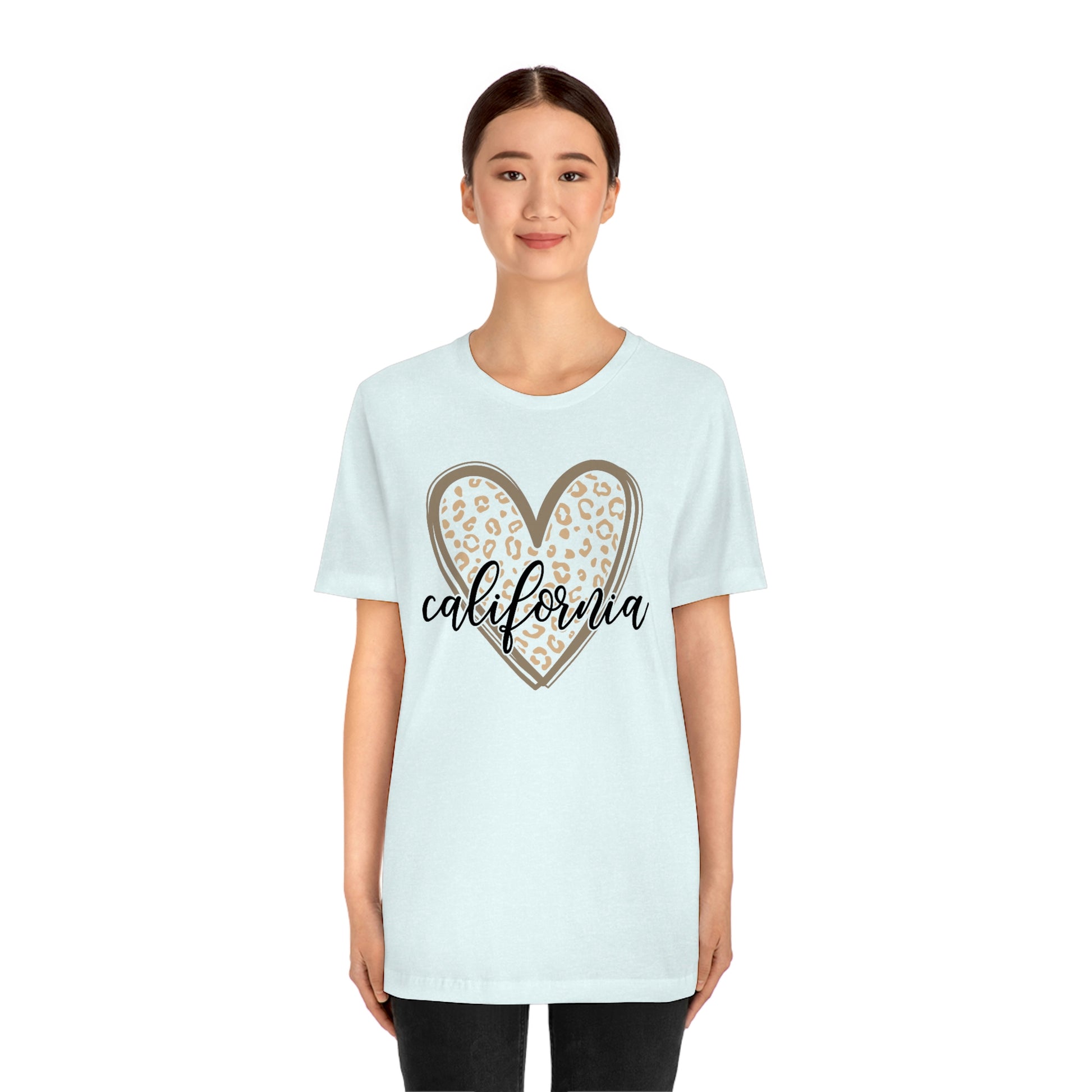 California Heart Gold Leopard Unisex Jersey Short Sleeve Tee Tshirt T-shirt