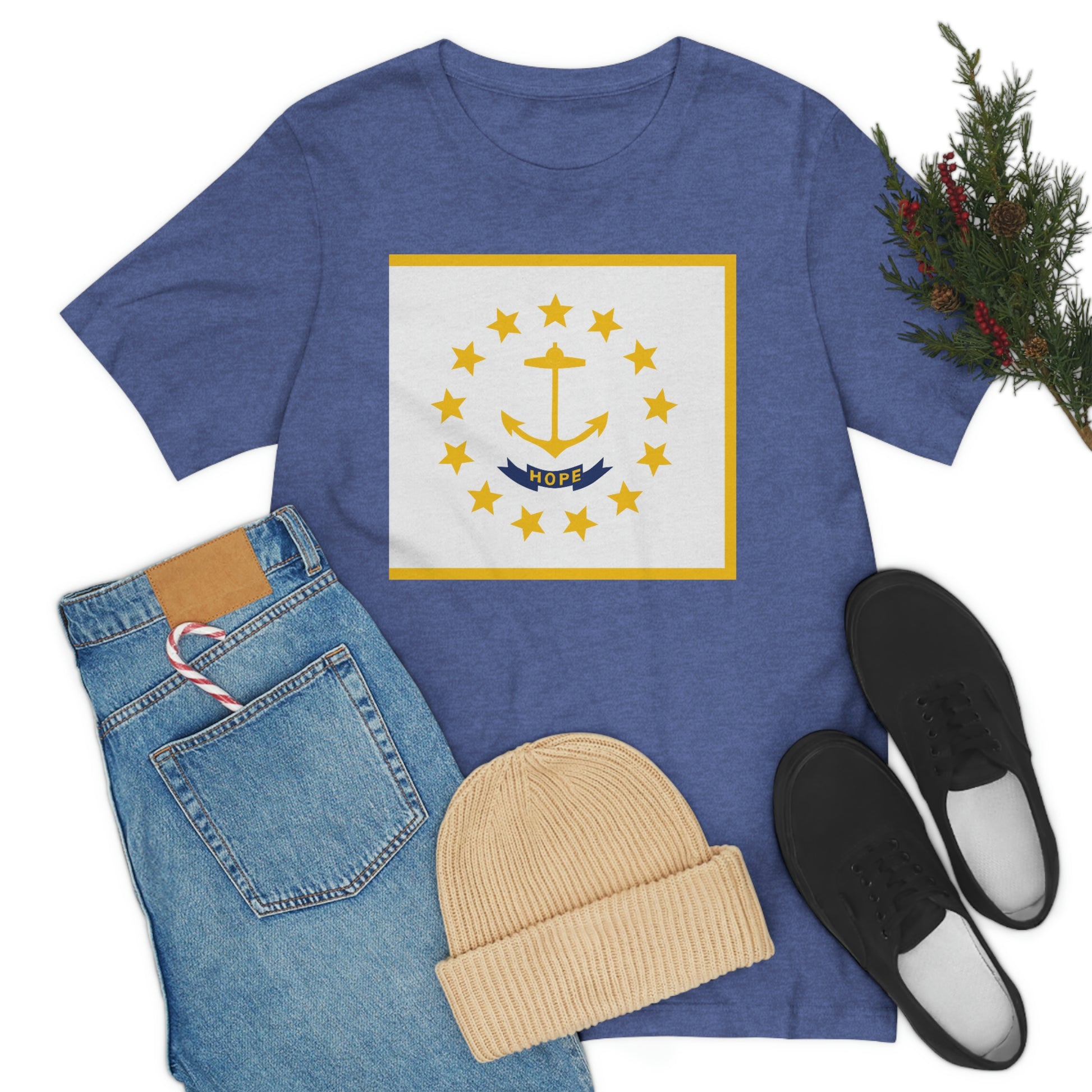 Rhode Island Flag Unisex Jersey Short Sleeve Tee Tshirt T-shirt