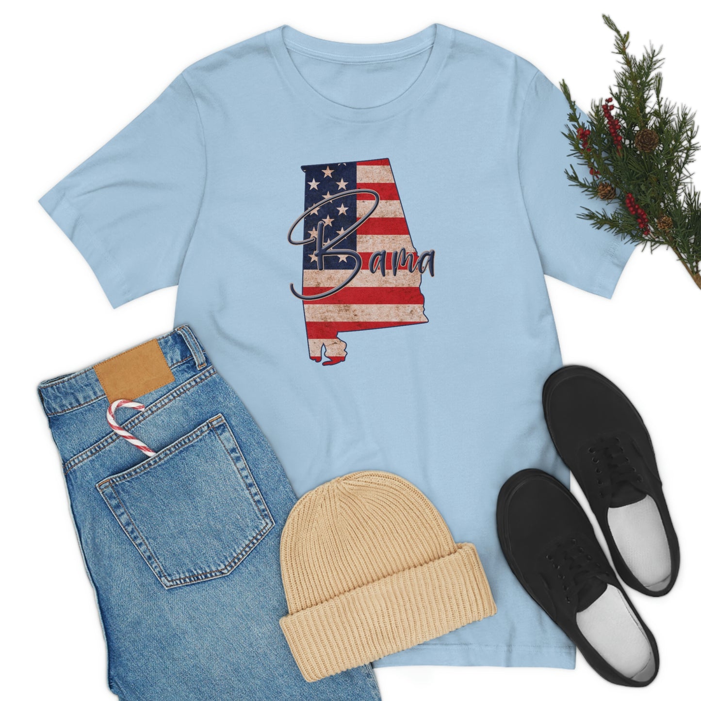 Alabama Bama Flag Unisex Jersey Short Sleeve T-shirt