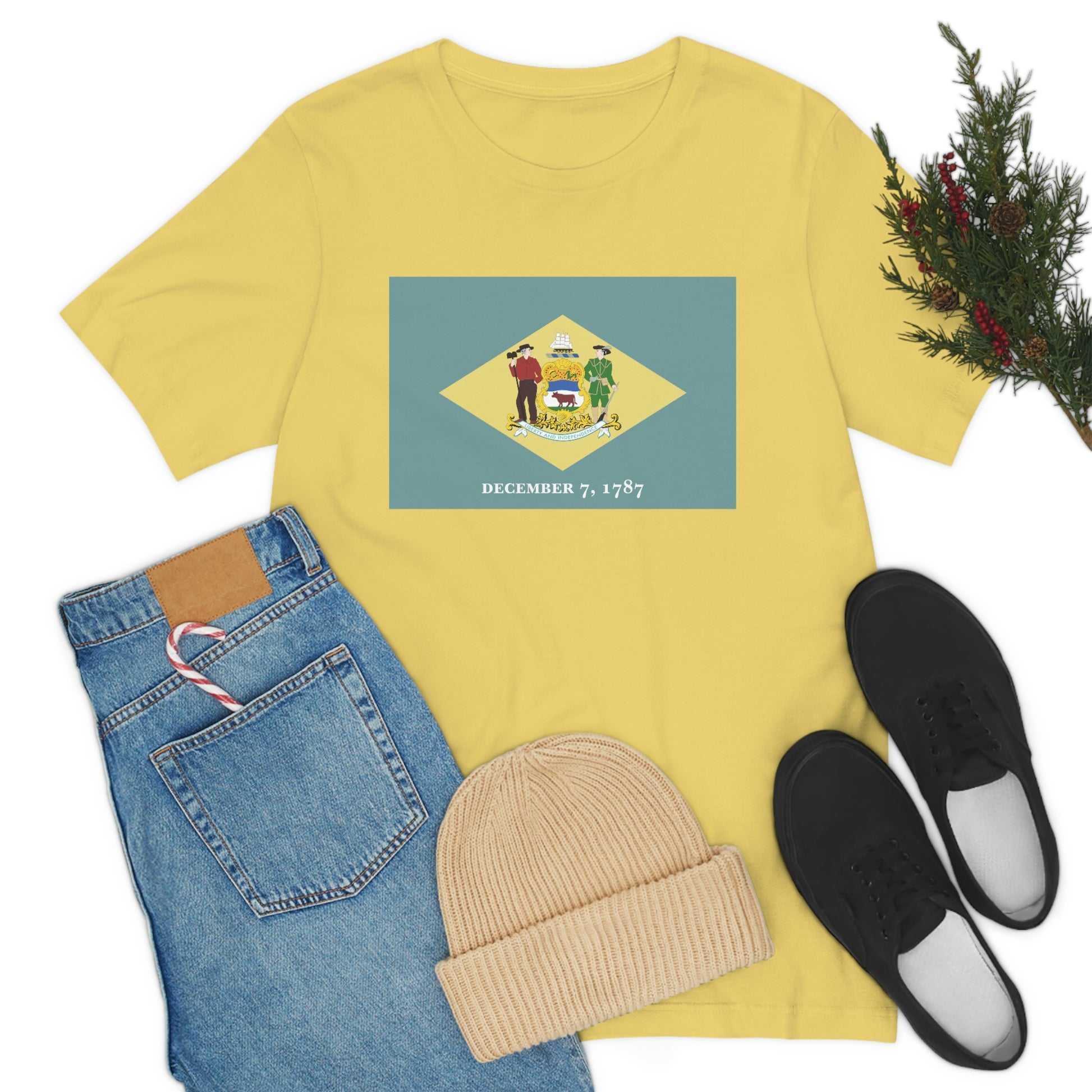 Delaware Flag Unisex Jersey Short Sleeve Tee Tshirt T-shirt