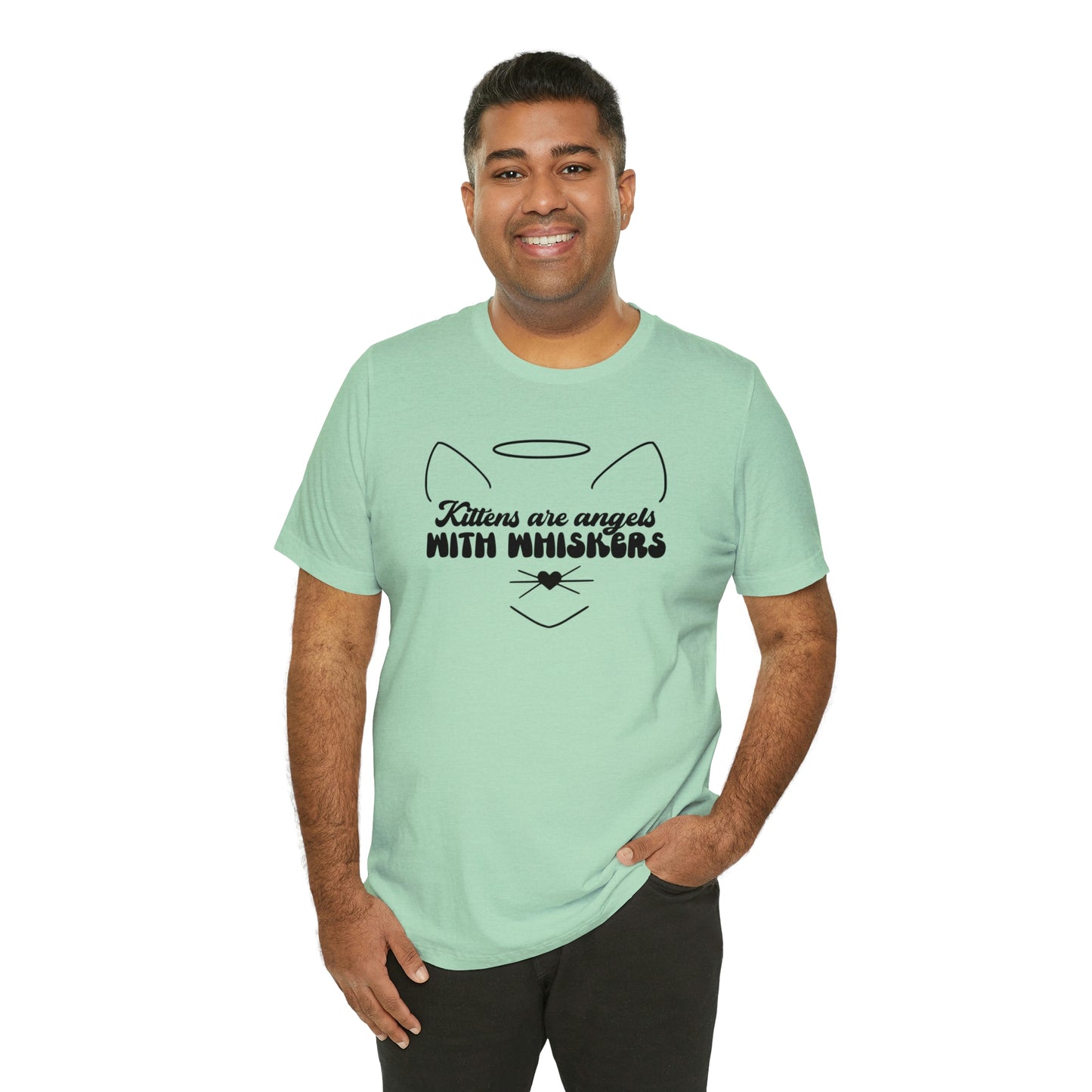 Kittens Are Angels With Whiskers Cat Short Sleeve T-shirt