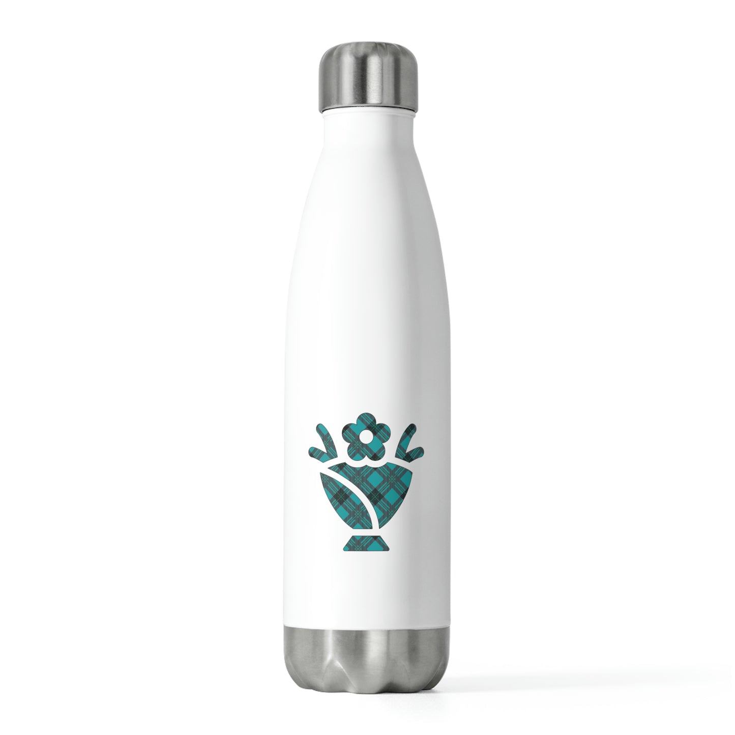 Blue Plaid Egg Flower Spring Easter 20oz Insulated Bottle