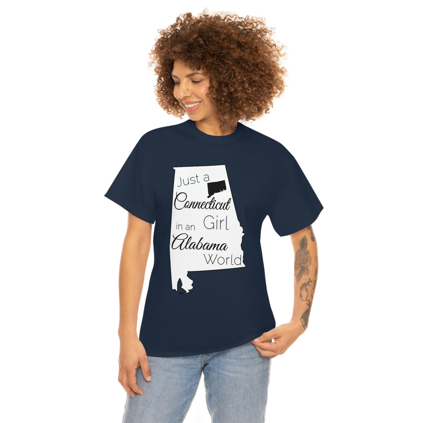 Just a Connecticut Girl in an Alabama World Unisex Heavy Cotton Tee