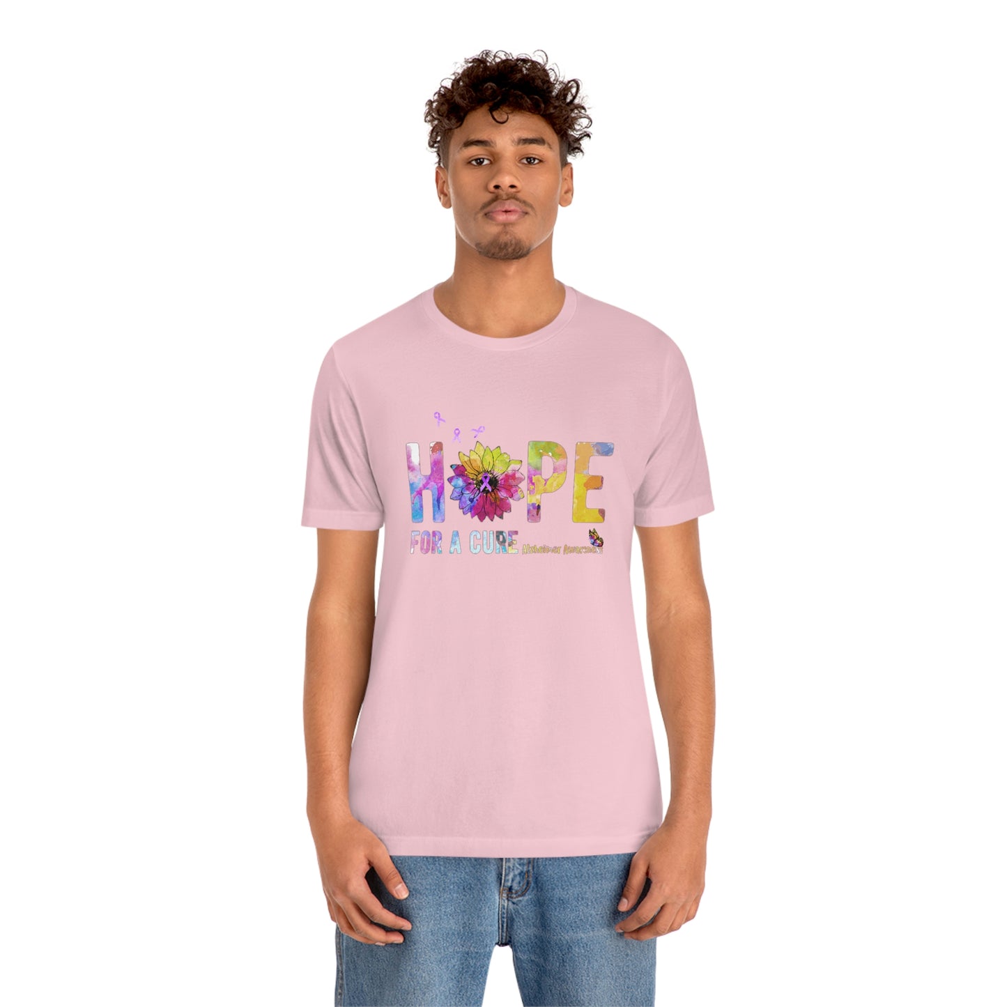 Hope For a Cure Alzheimer's Print Unisex Jersey Short Sleeve Tee