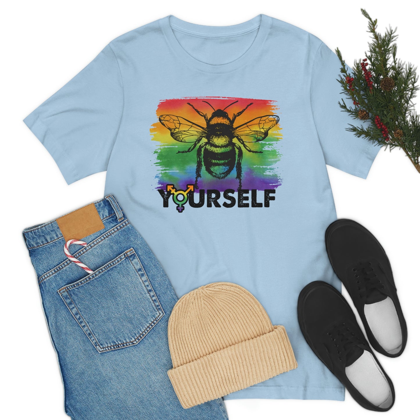 Bee Yourself LGBTQIA Print Unisex Jersey Short Sleeve Tee