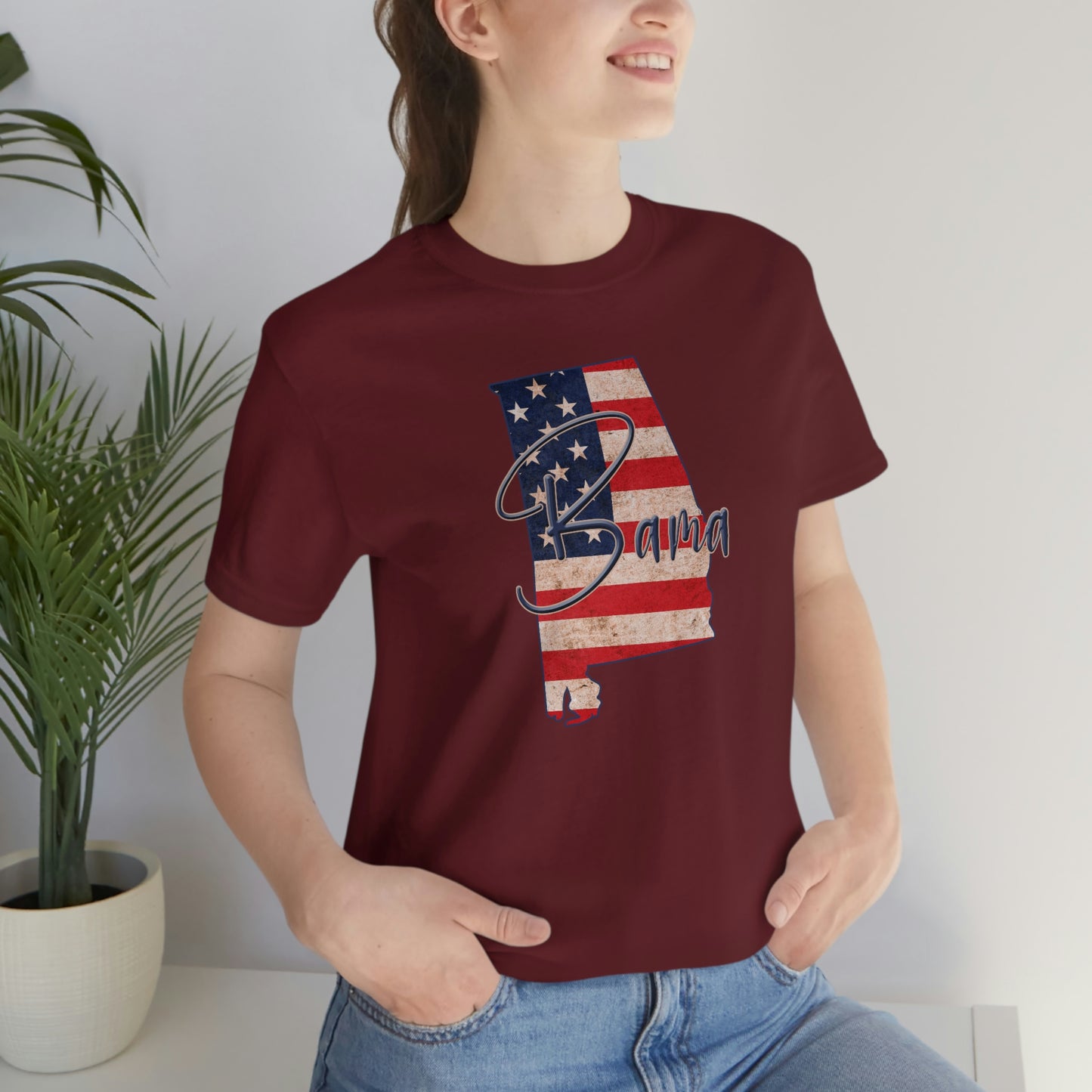 Alabama Bama Flag Unisex Jersey Short Sleeve T-shirt