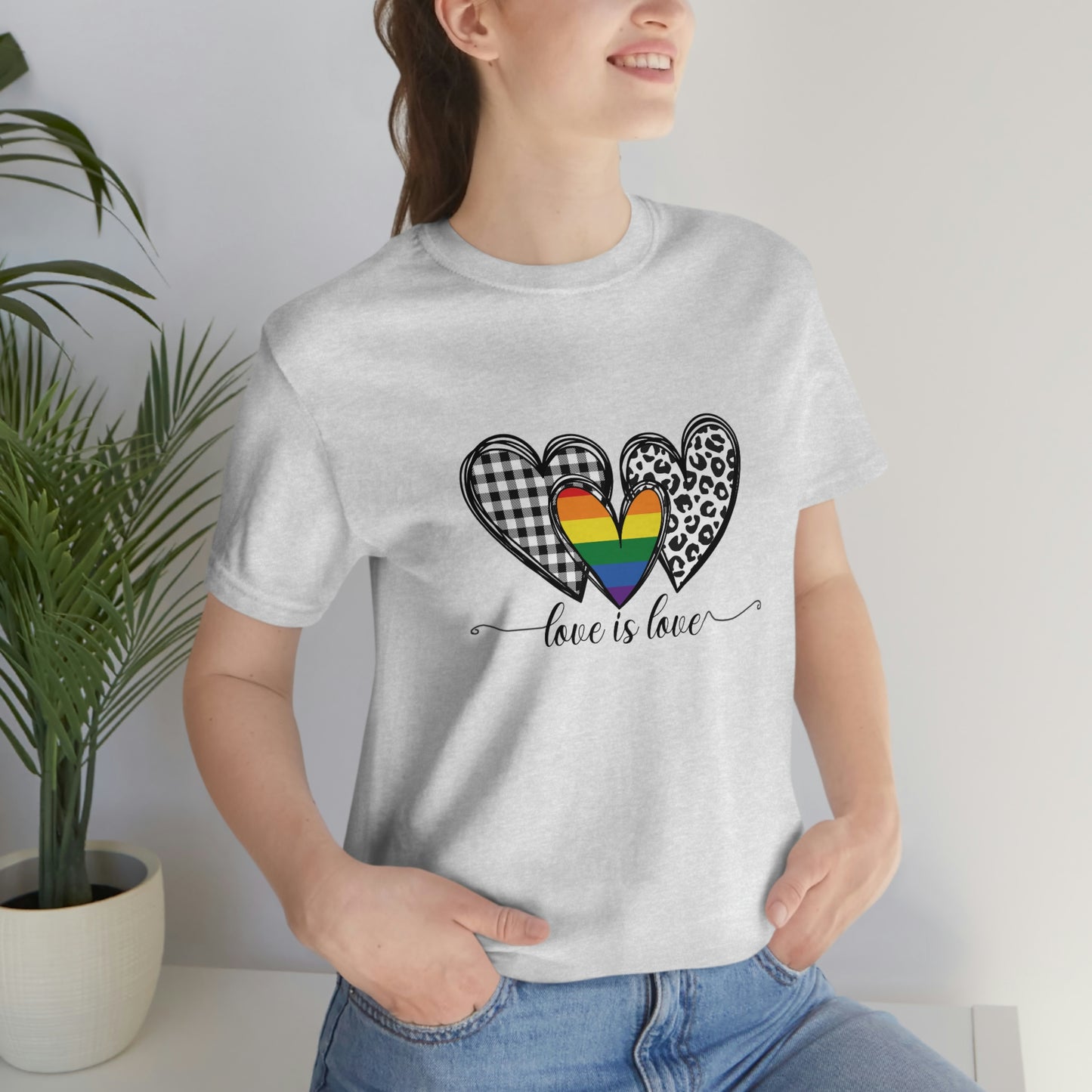 Love is Love LGBTQIA Print Unisex Jersey Short Sleeve Tee