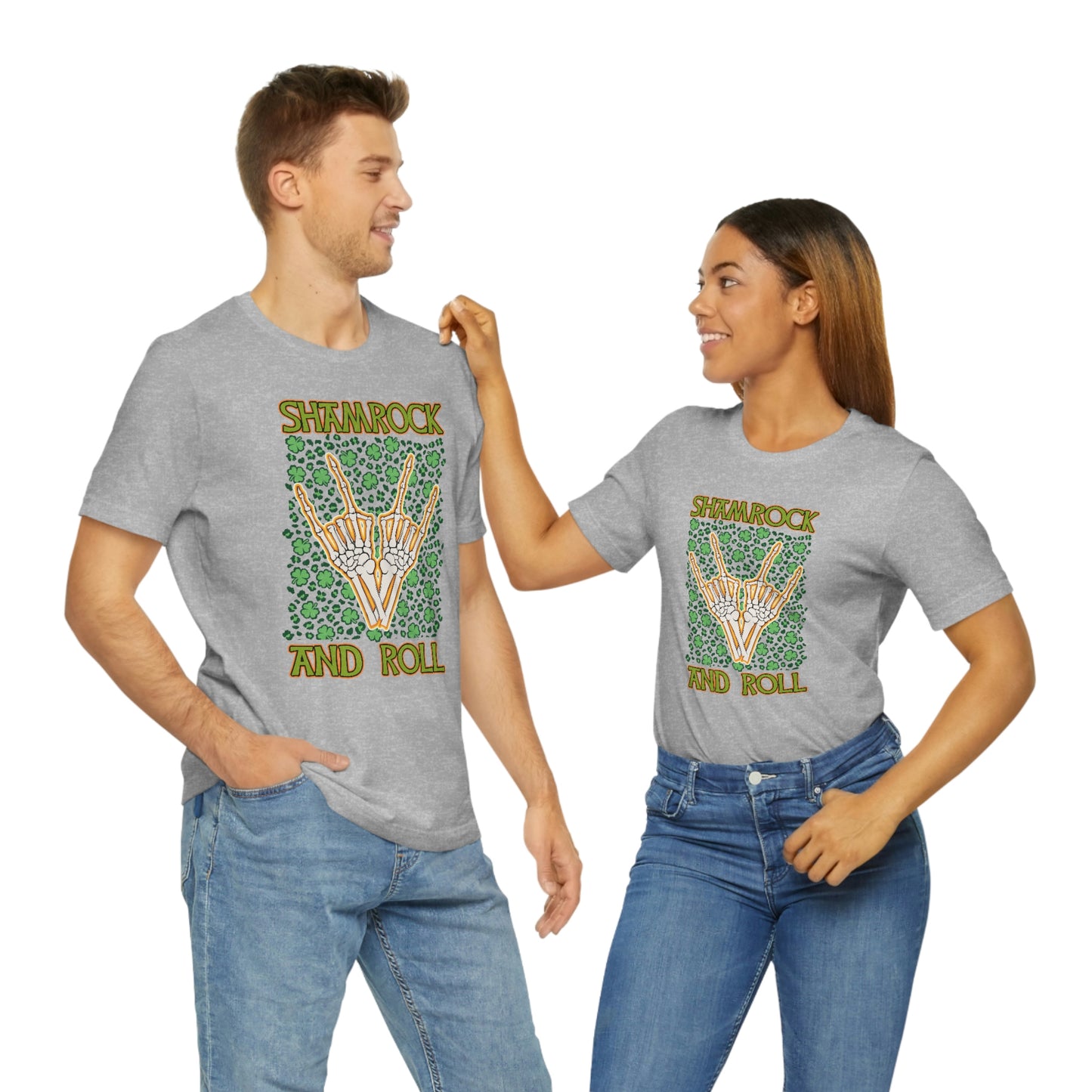 Shamrock and Roll St. Patrick's Day Unisex Jersey Short Sleeve Tee