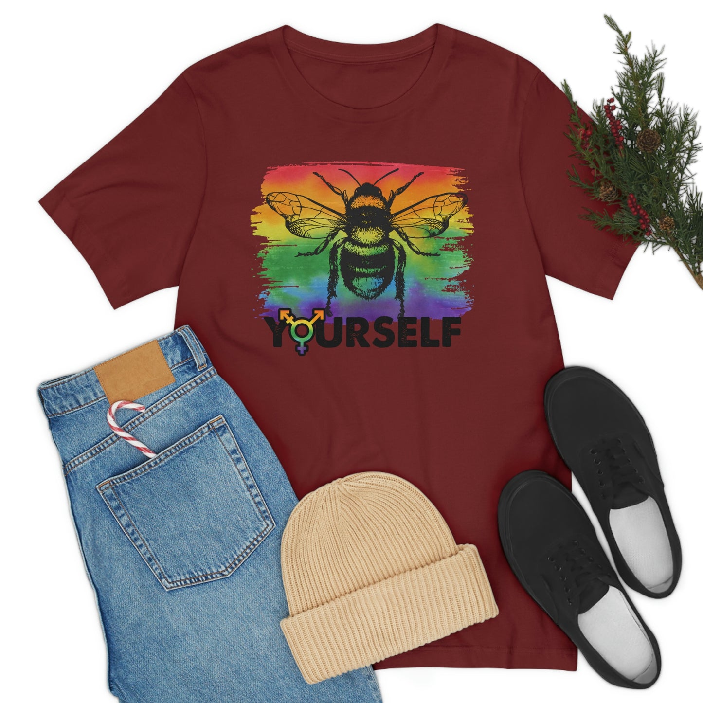 Bee Yourself LGBTQIA Print Unisex Jersey Short Sleeve Tee