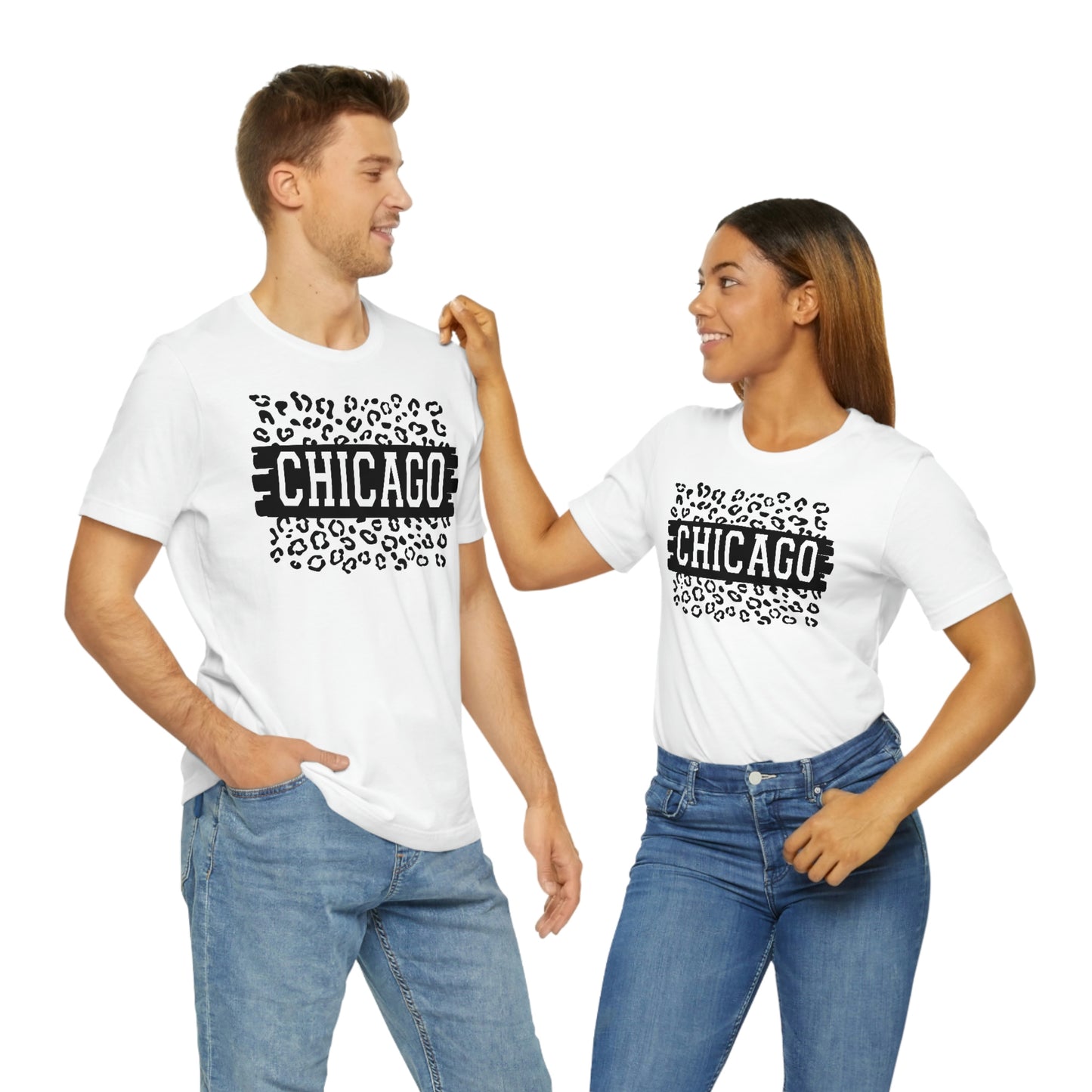 Chicago Illinois Leopard Print Short Sleeve T-shirt