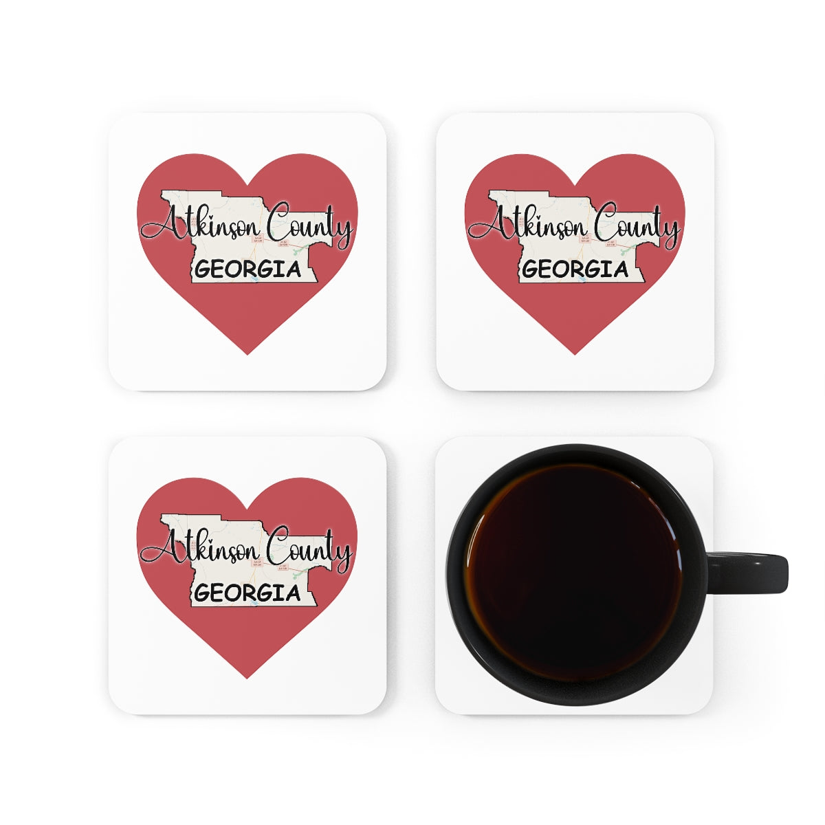 Atkinson County Georgia Corkwood Coaster Set