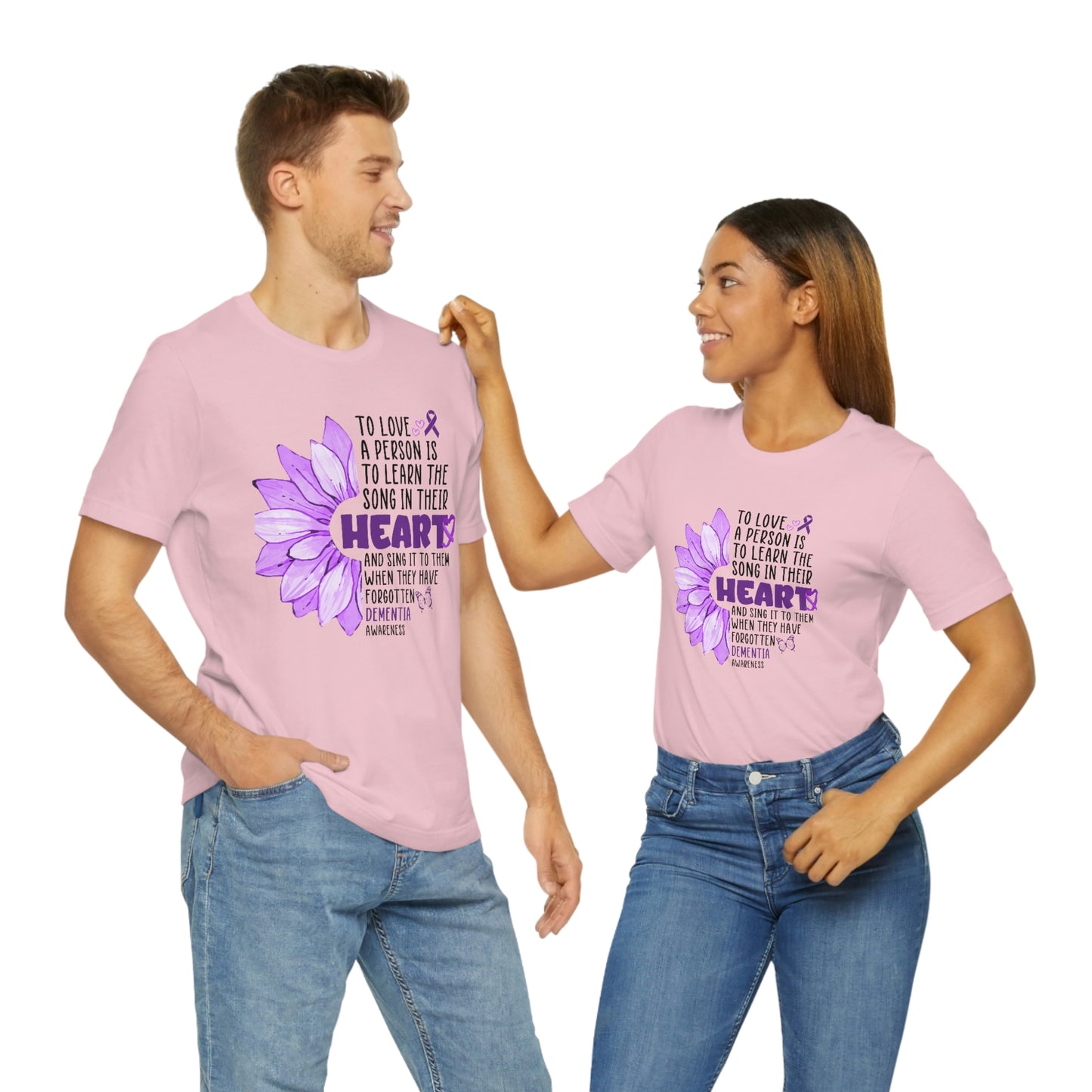Dementia Awareness Print Unisex Jersey Short Sleeve Tee