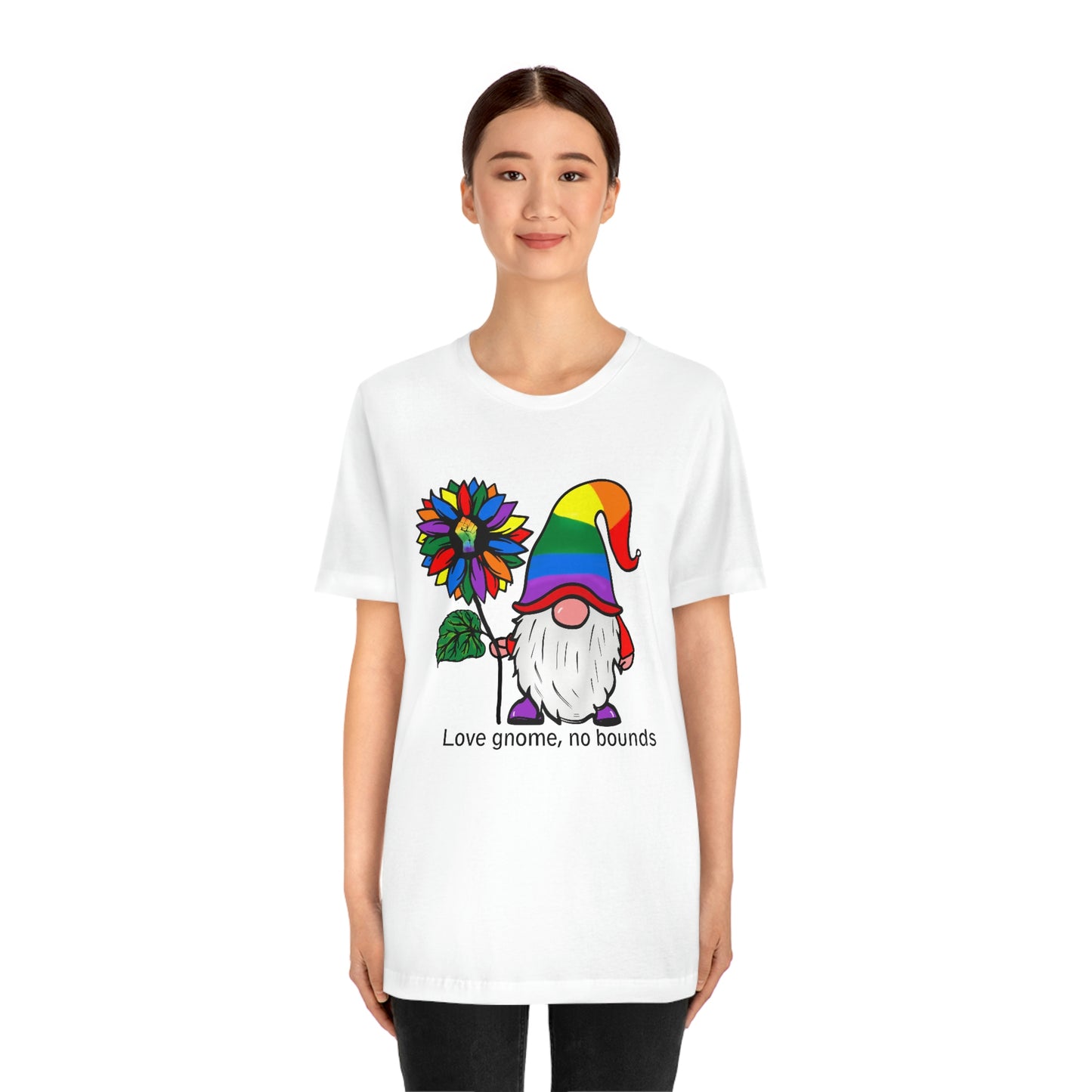 Love Gnomes No Bounds LGBTQIA Print Unisex Jersey Short Sleeve Tee