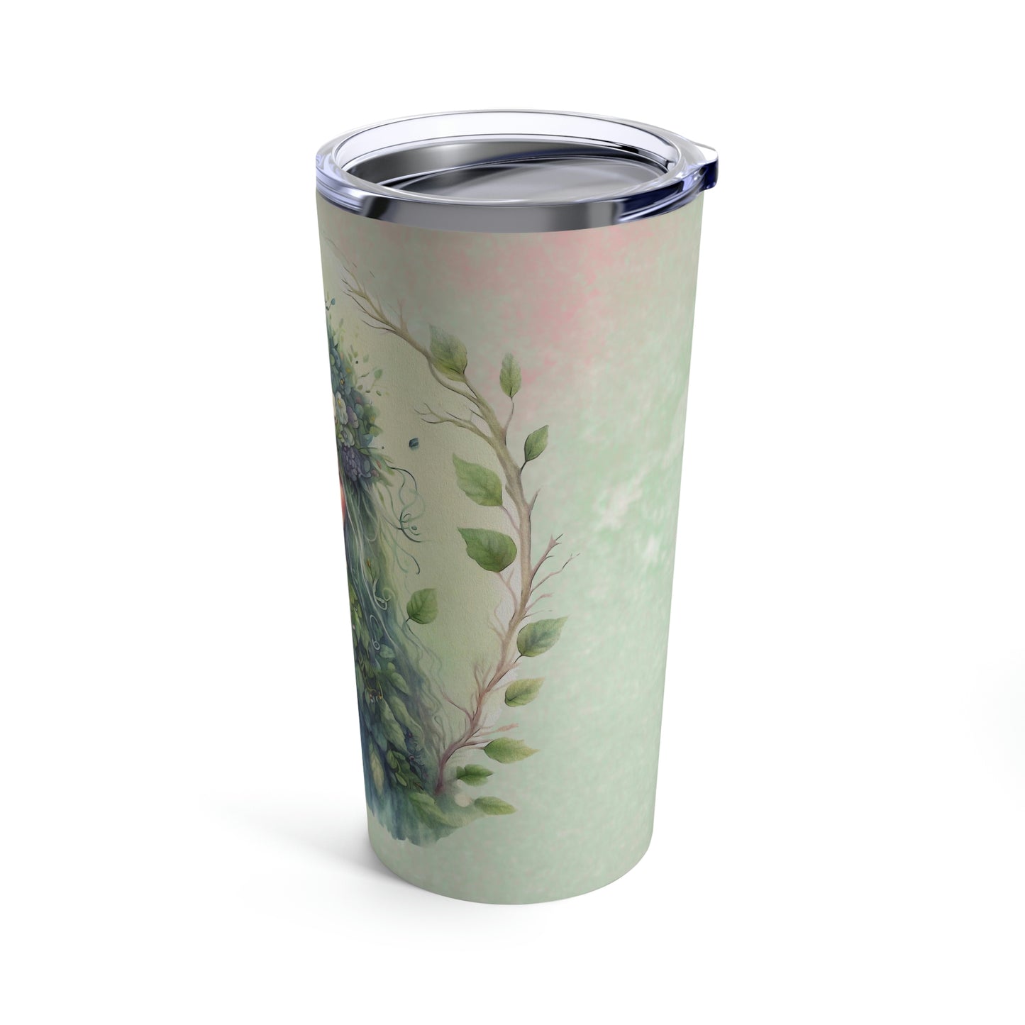 Girl Spring Flowers Watercolor Tumbler 20oz