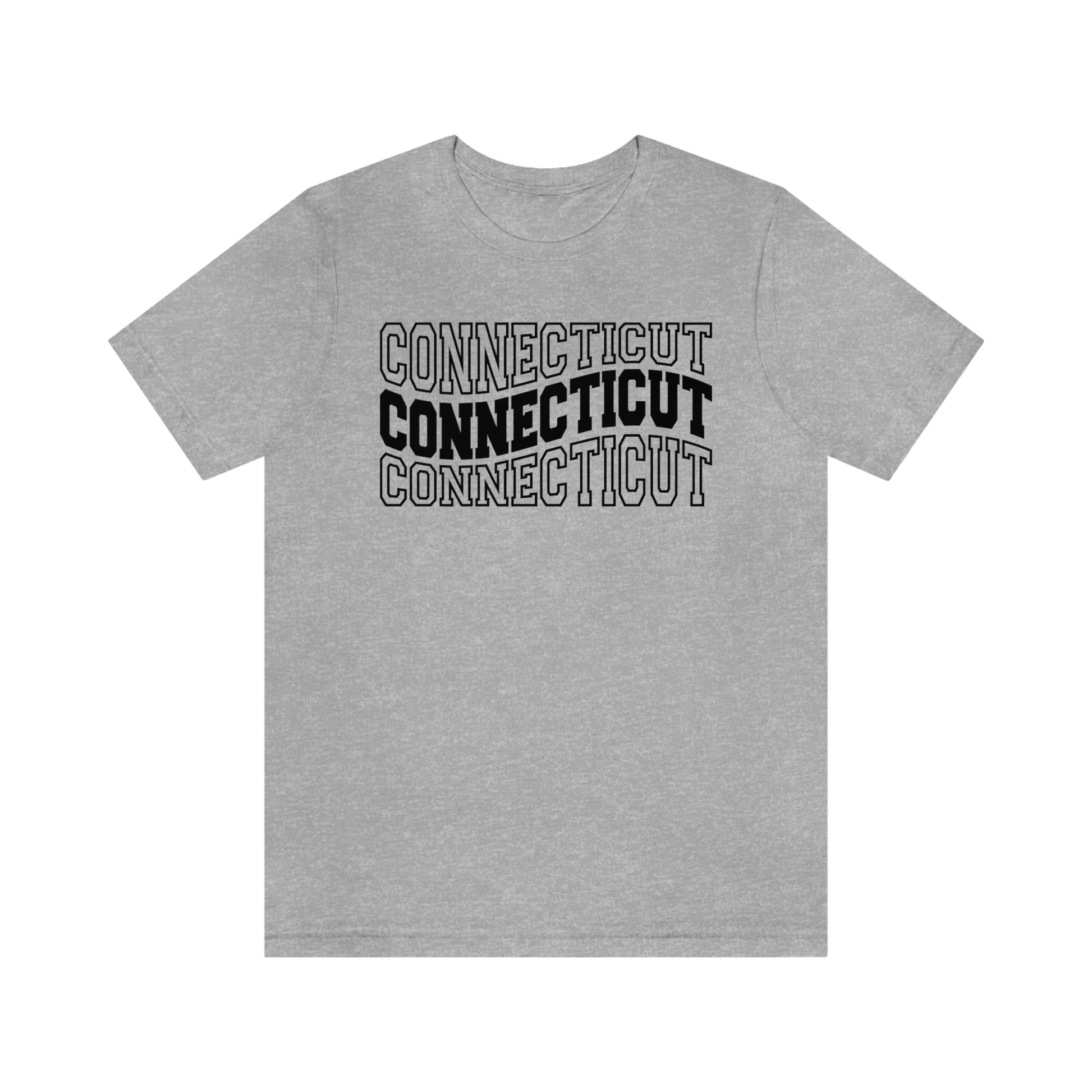 Connecticut Varsity Letters Wavy Short Sleeve  T-shirt