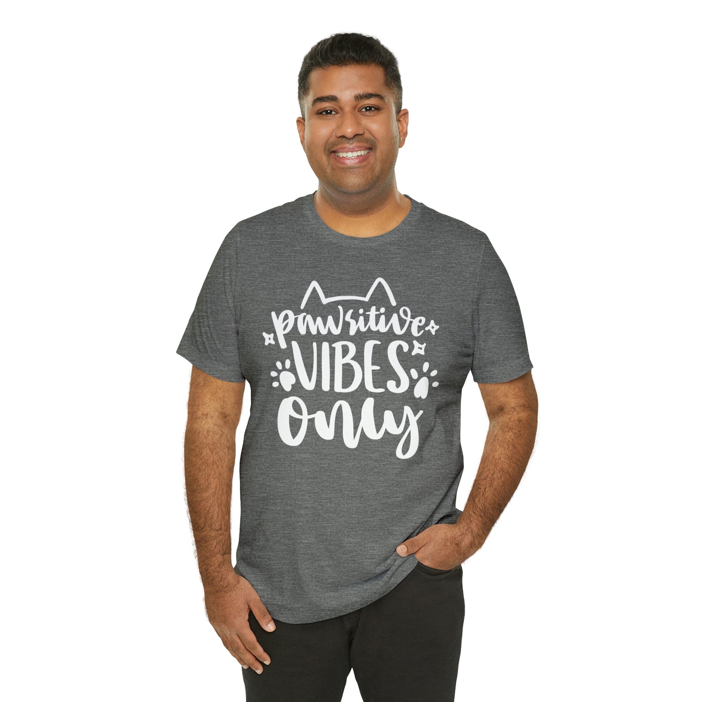 Pawsitive Vibes Only Cat Short Sleeve T-shirt