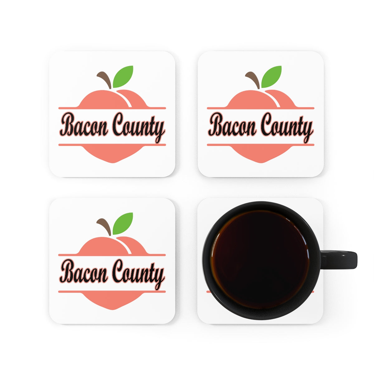 Bacon County Georgia Corkwood Coaster Set