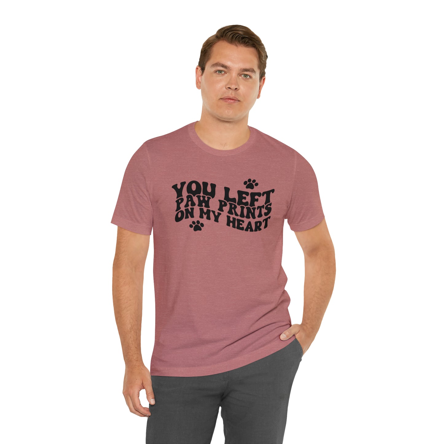 You Left Your Paw Prints On My Heart Cat Short Sleeve T-shirt