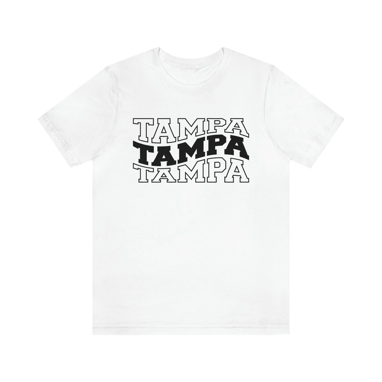 Tampa Varsity Letters Wavy Florida Short Sleeve T-shirt