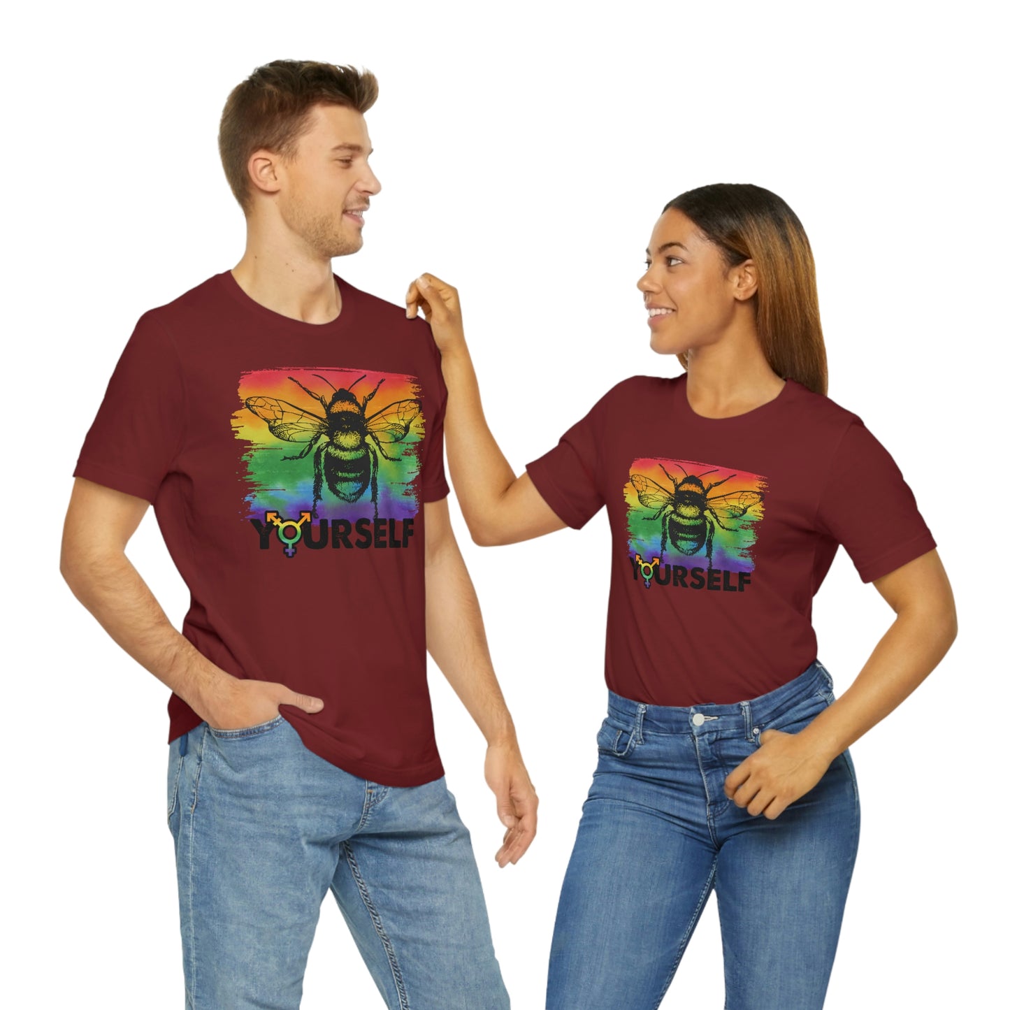 Bee Yourself LGBTQIA Print Unisex Jersey Short Sleeve Tee