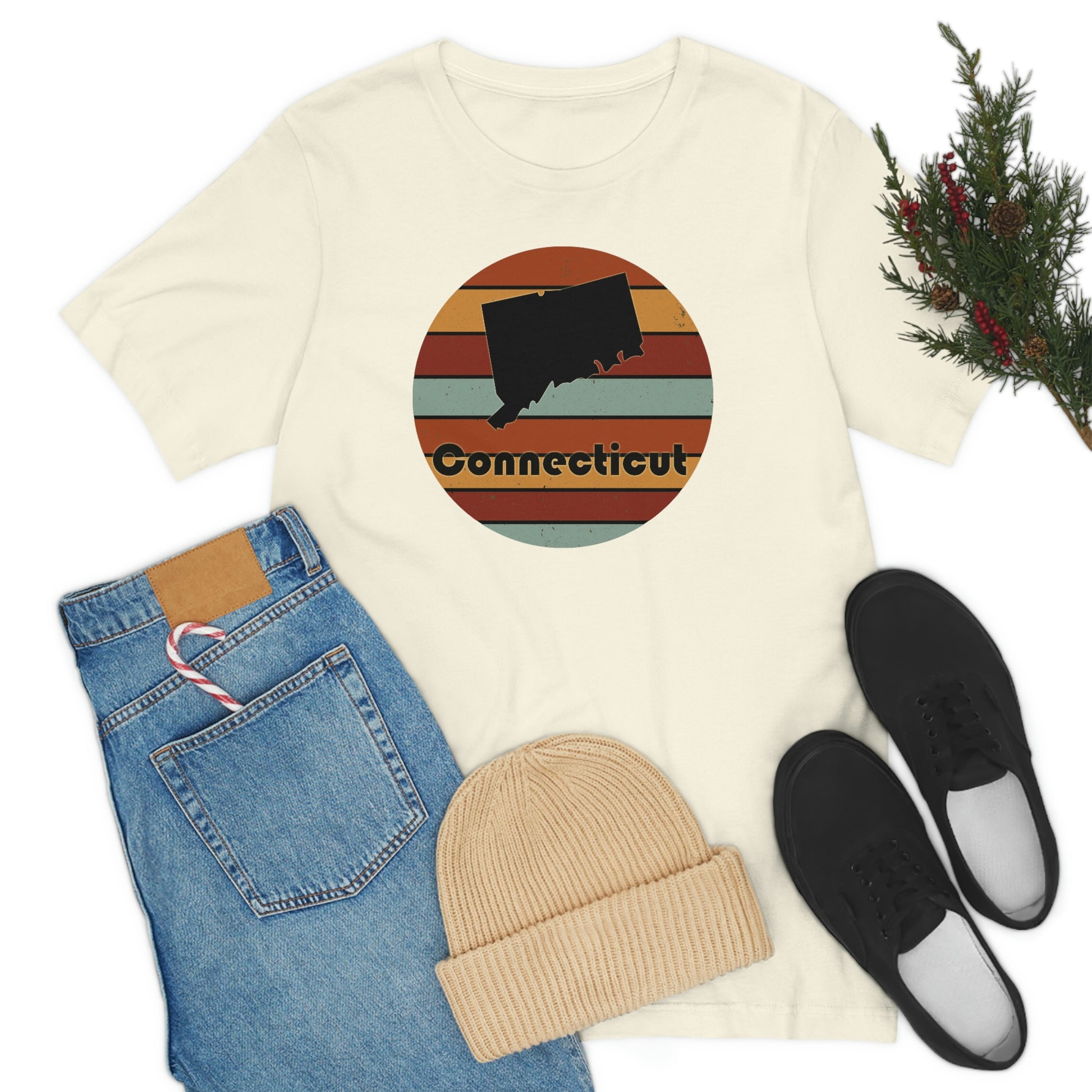 Connecticut Retro Sunset Short Sleeve  T-shirt