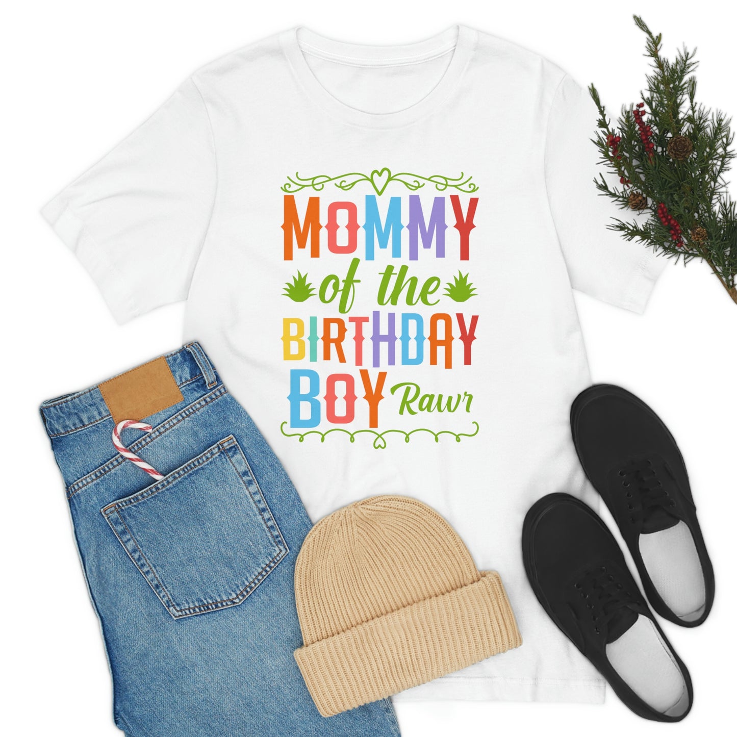 Mommy of the Birthday Boy Rawr! Unisex Jersey Short Sleeve Tee