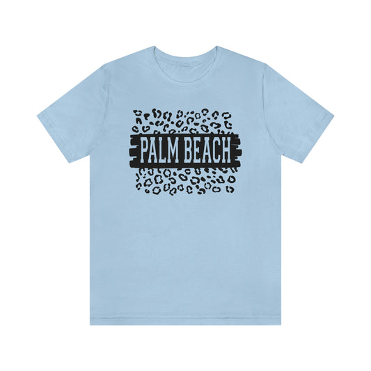 Palm Beach Leopard Print Florida Short Sleeve T-shirt