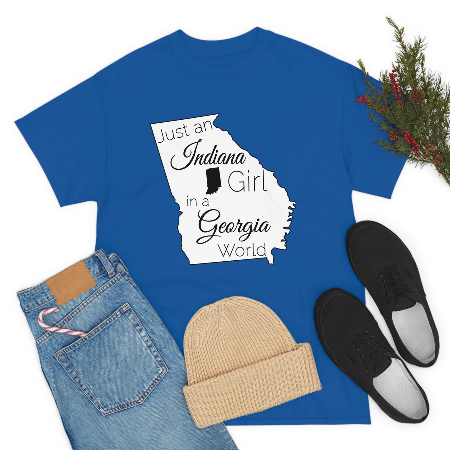 Just an Indiana Girl in a Georgia World Unisex Heavy Cotton Tee