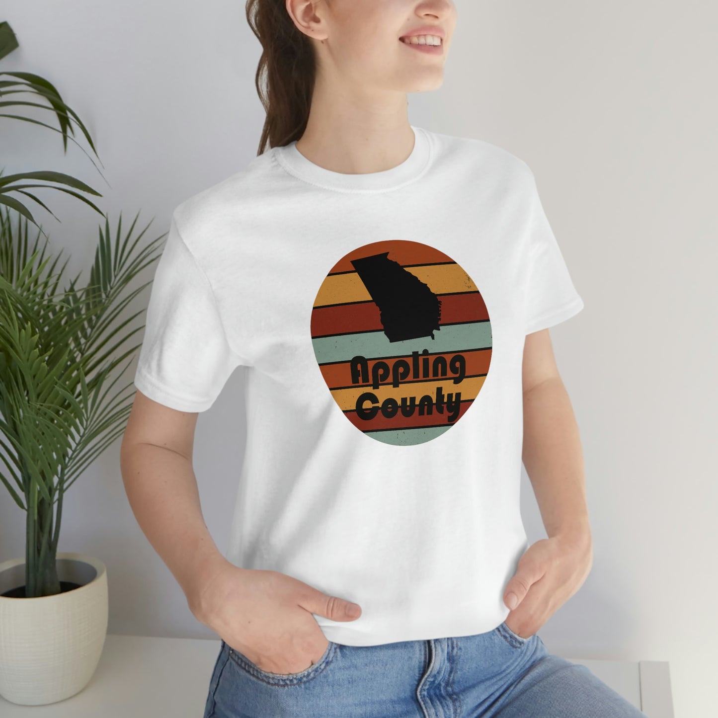 Appling County Georgia Retro Sunset Unisex Jersey Short Sleeve Tee Tshirt T-shirt