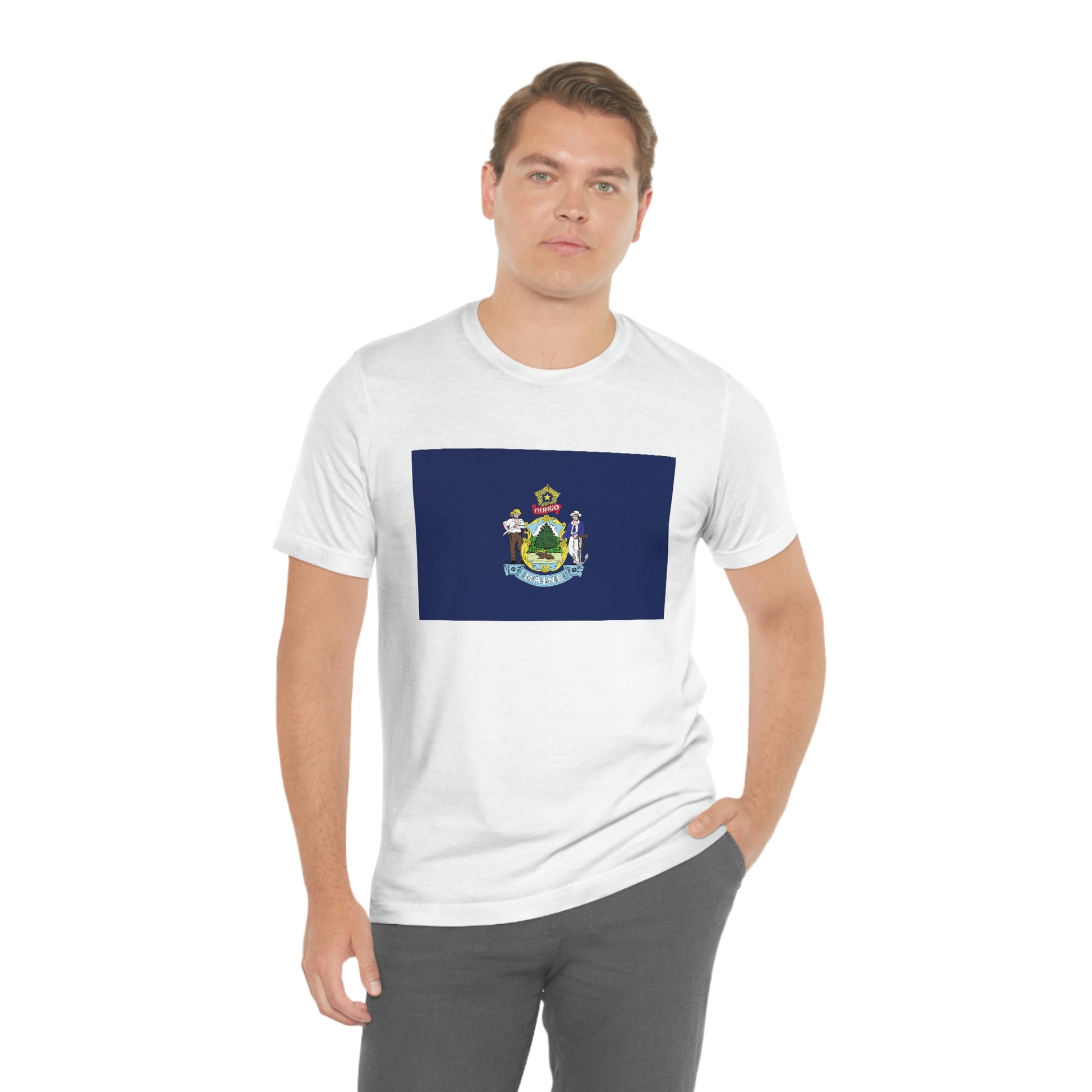 Maine Flag Unisex Jersey Short Sleeve Tee Tshirt T-shirt