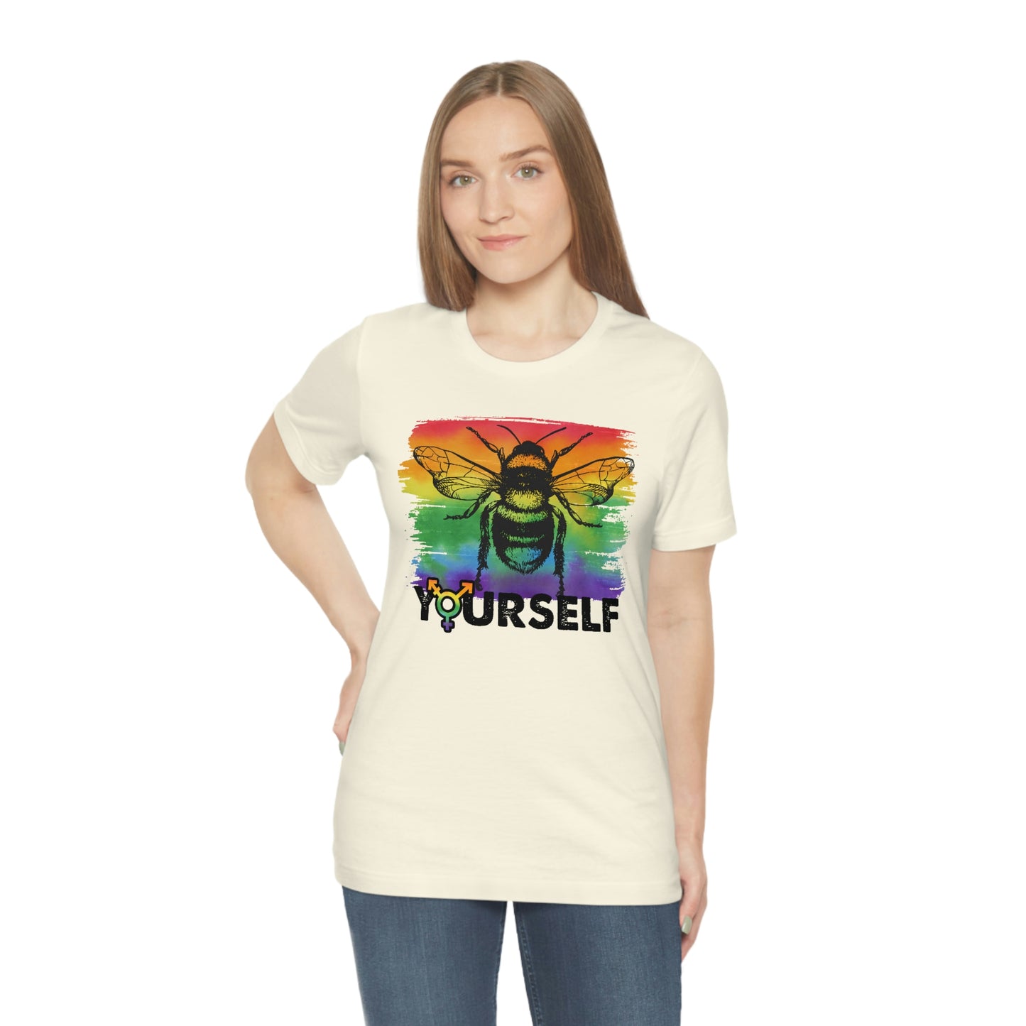 Bee Yourself LGBTQIA Print Unisex Jersey Short Sleeve Tee