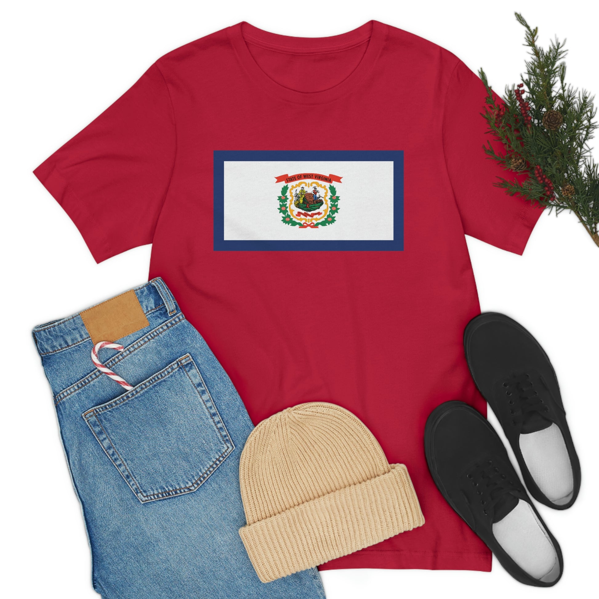 West Virginia Flag Unisex Jersey Short Sleeve Tee Tshirt T-shirt