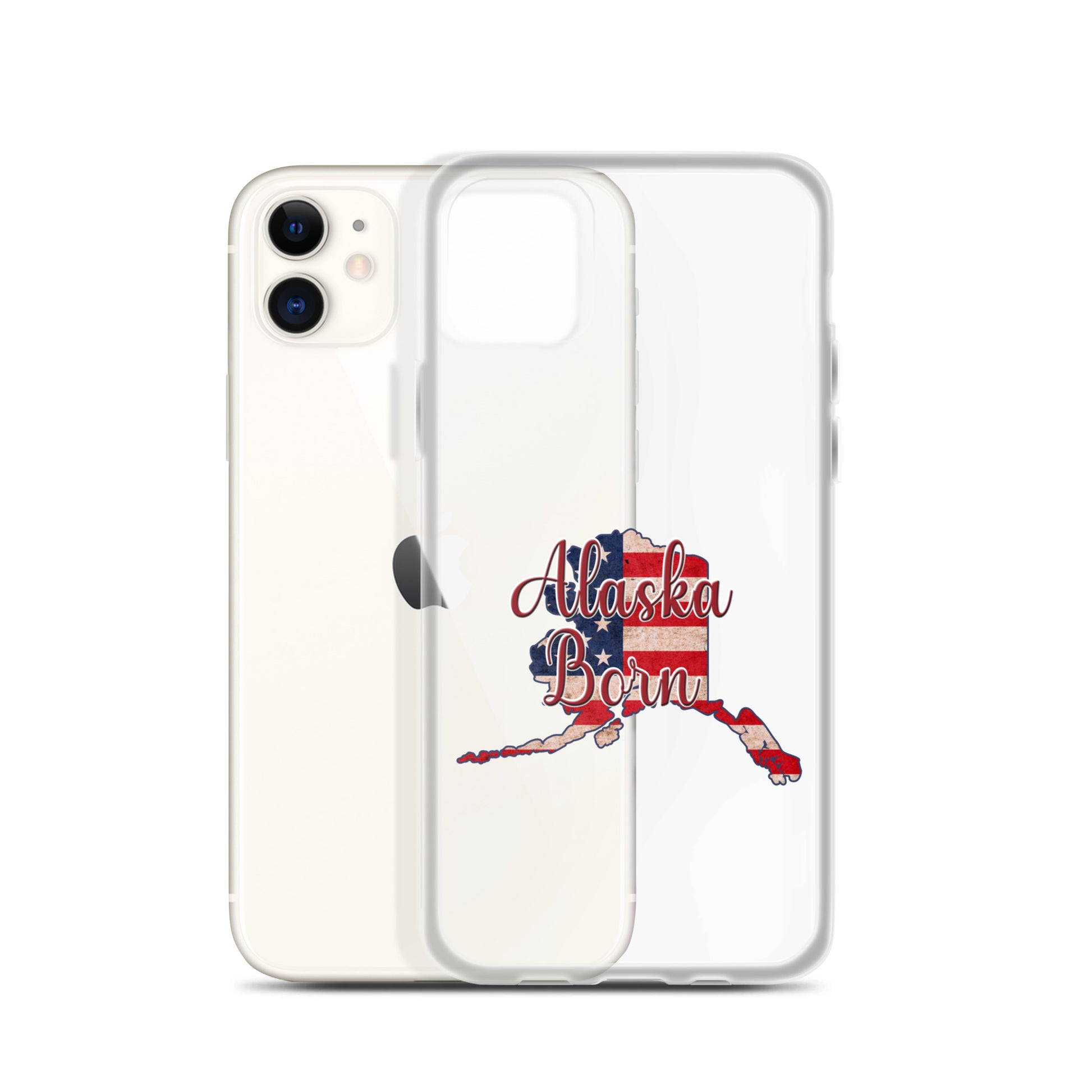 Alaska Born US Flag iPhone Case